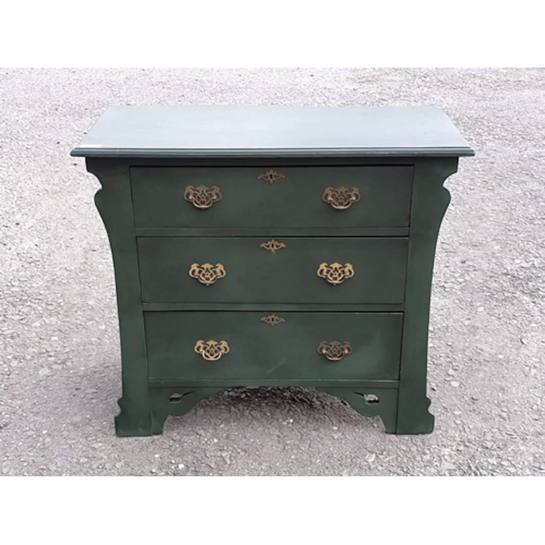 A painted Chest of Drawers fitted three long drawers with sh...