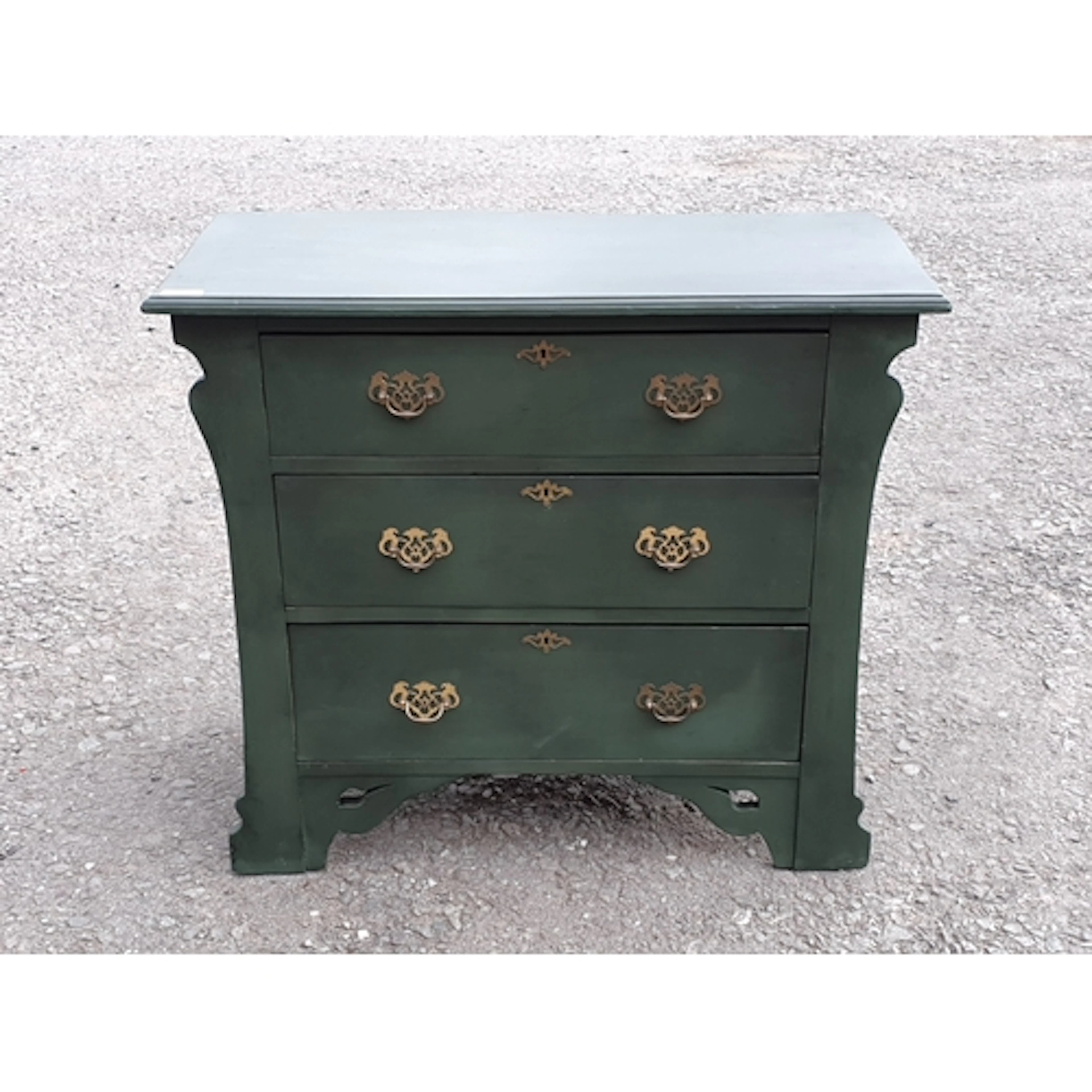 A painted Chest of Drawers fitted three long drawers with sh...