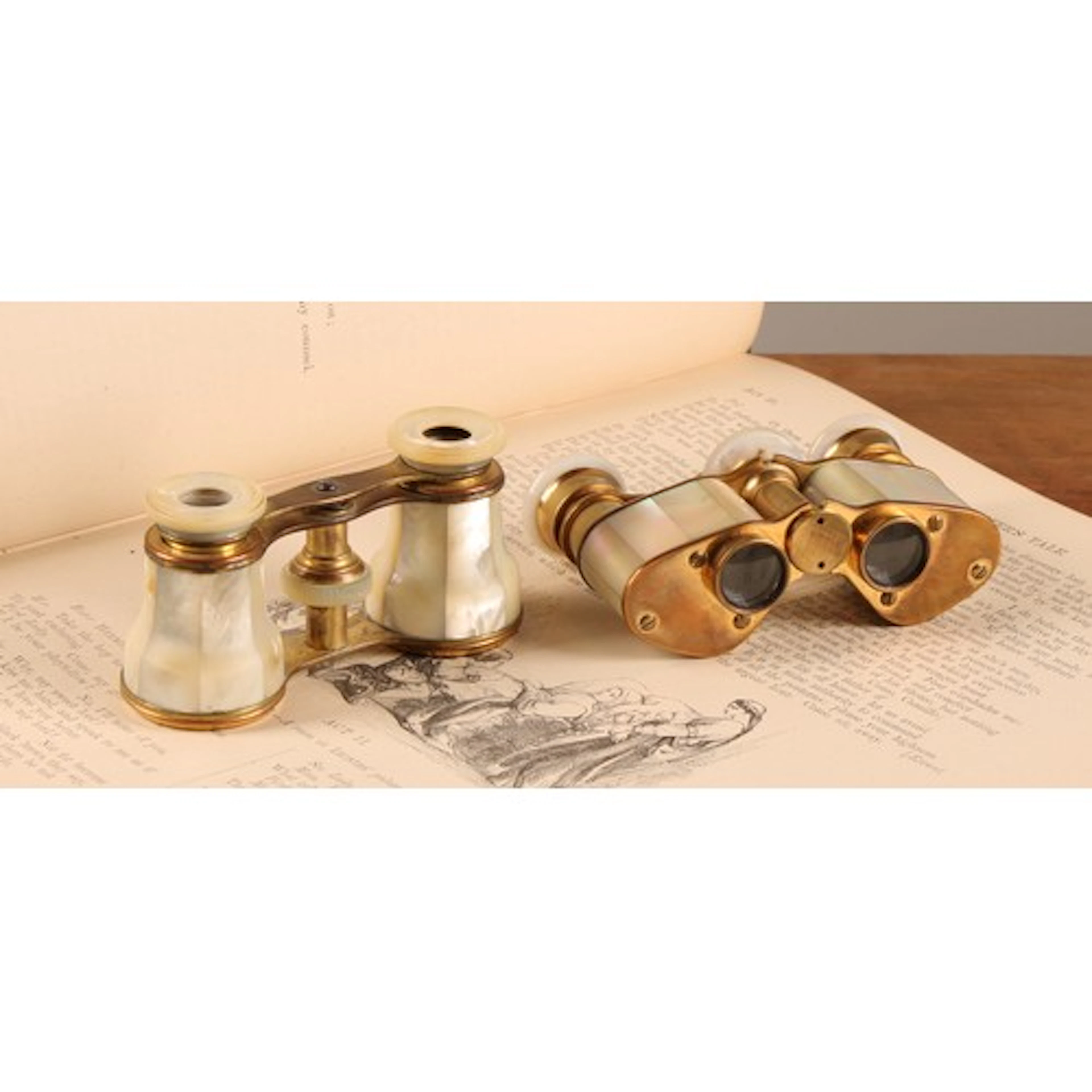 A pair of early 20th century French mother-of-pearl opera gl...