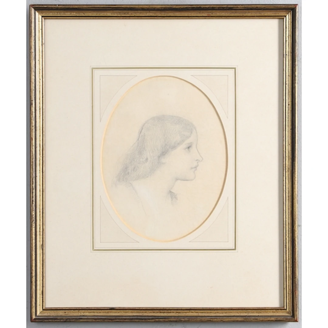 HENRY JAMES HOLIDAY (1839-1927). HEAD OF A GIRL. Inscribed o...