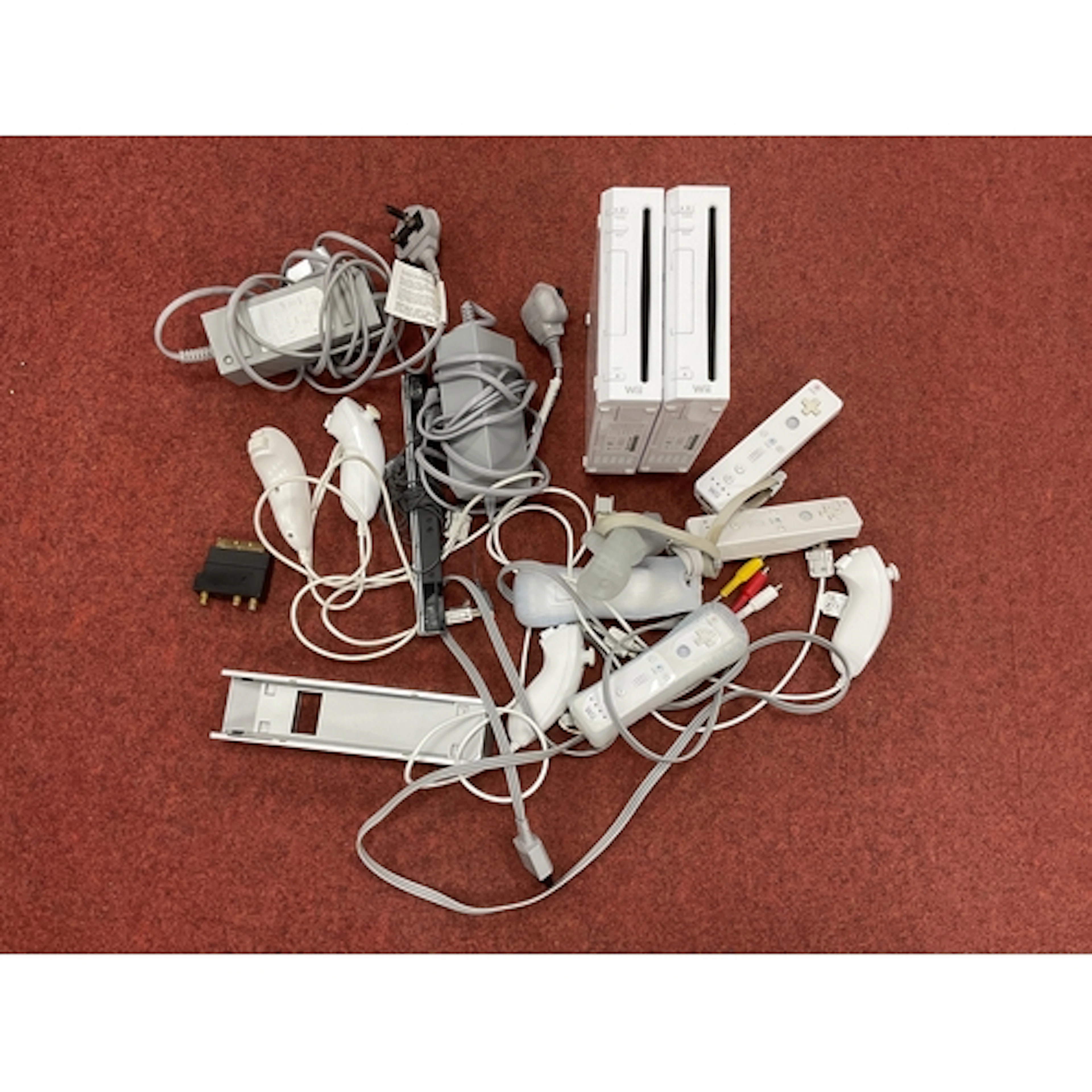 Two Nintendo Wii Gaming Consoles with controllers. Unboxed. ...