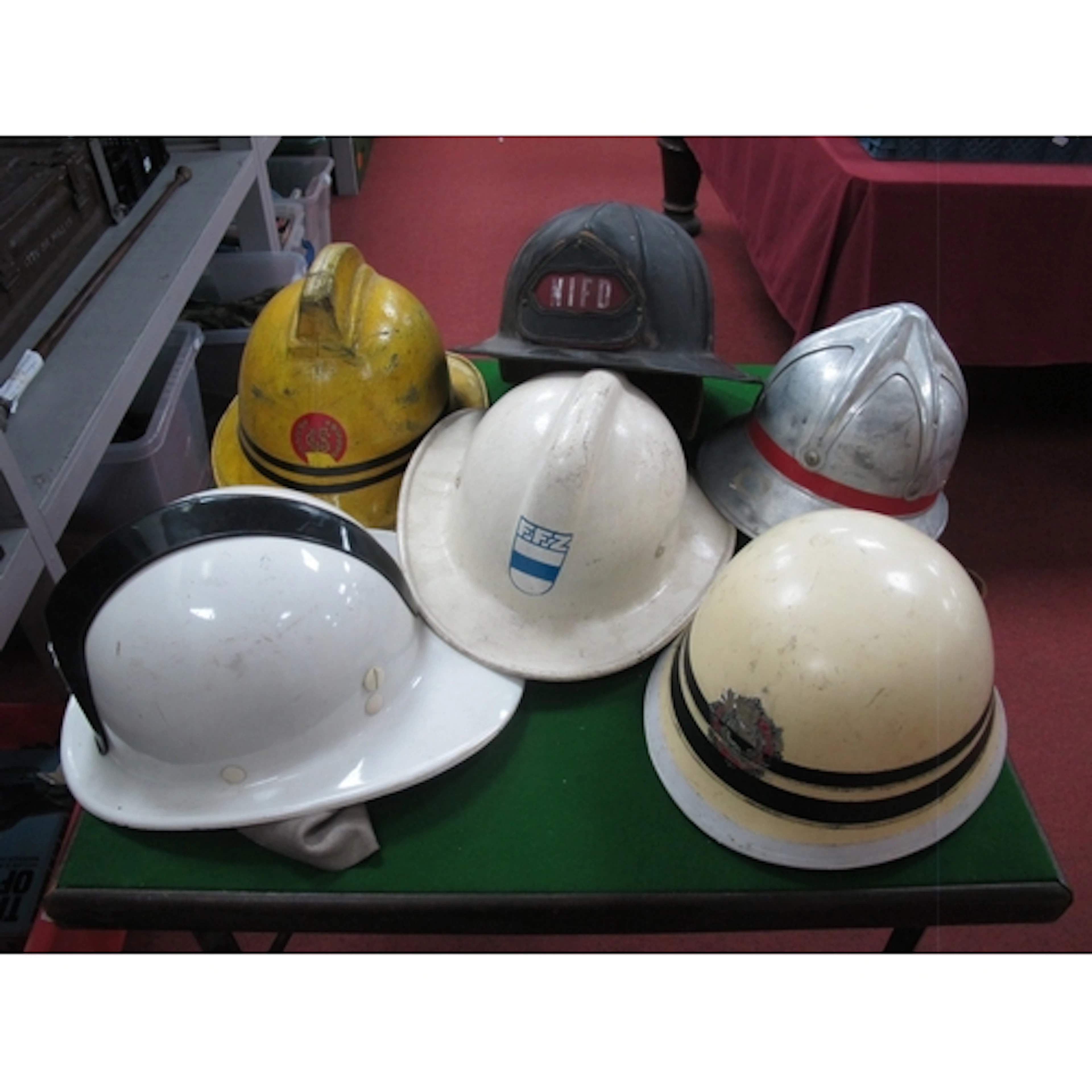 Vintage Fire Fighter Helmets of various Nationalities, inclu...