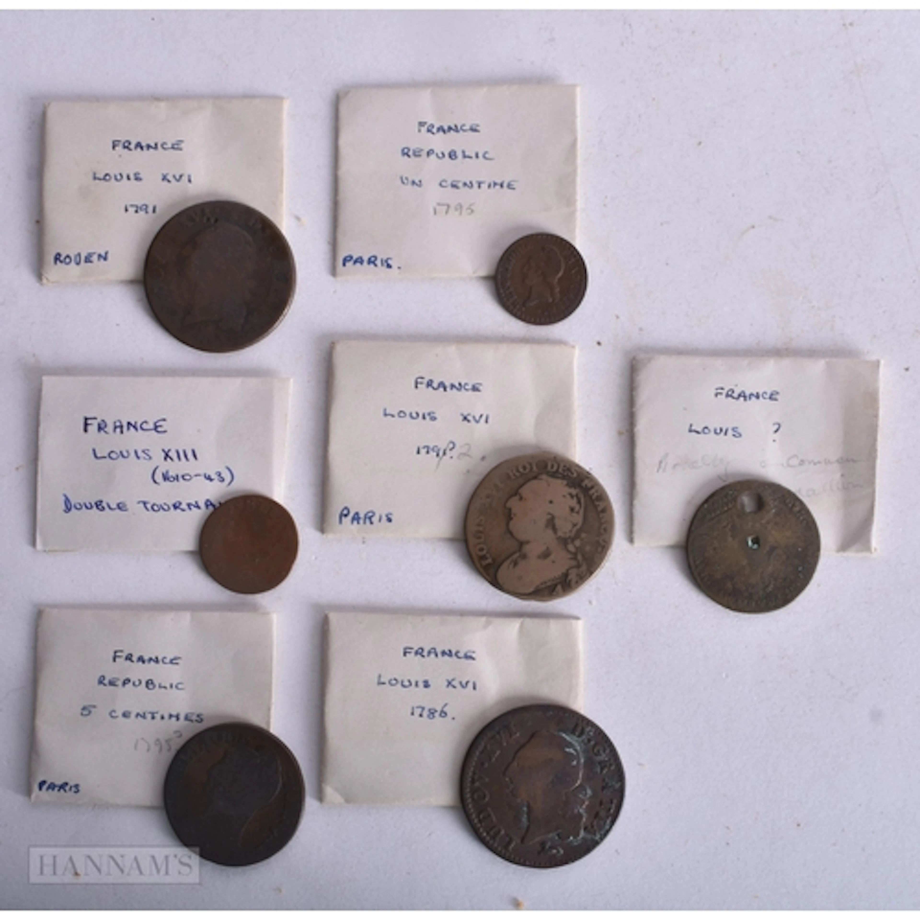FRANCE COINS including Louis XVI 1791 & Republic Centimes 17...