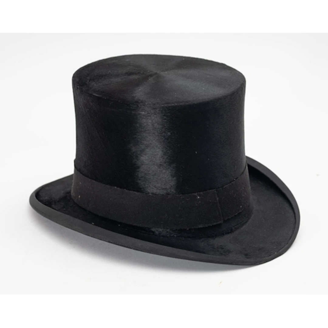 A Kirsop and Son, Glasgow black felt top hat. Having a black...