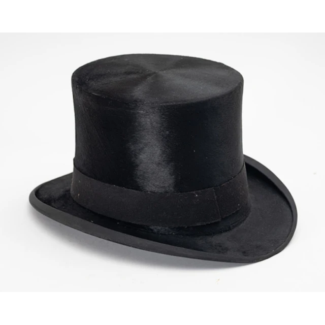 A Kirsop and Son, Glasgow black felt top hat. Having a black...