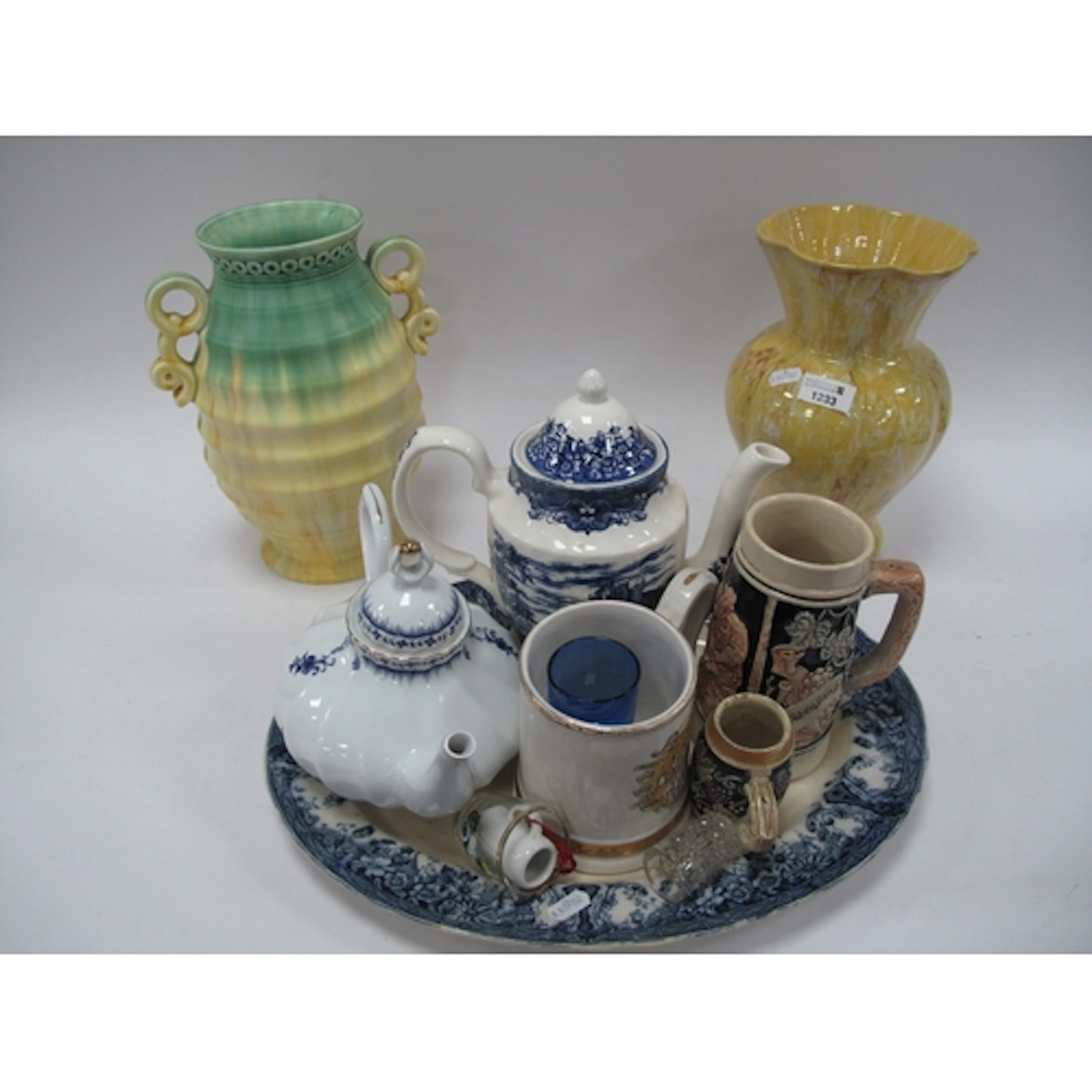 Beswick 429 Ribbed Vase, 27cm high. Streaked vase, Portugues...