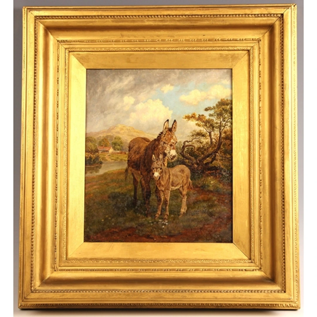 Amos Watmough (British, fl.1884-1912), A donkey and foal, ...