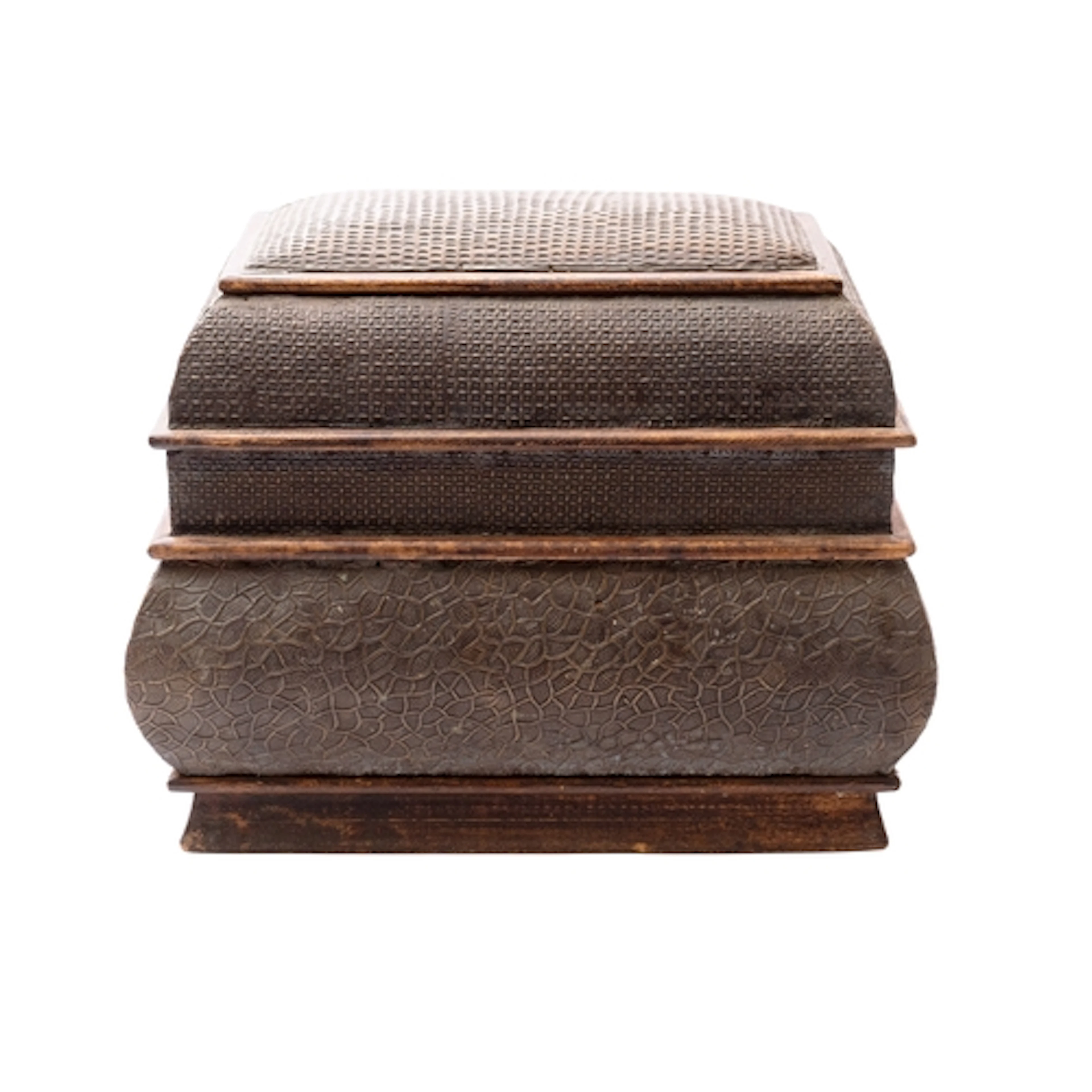 An Indian painted wood spice box, 20th century, 8cm together...