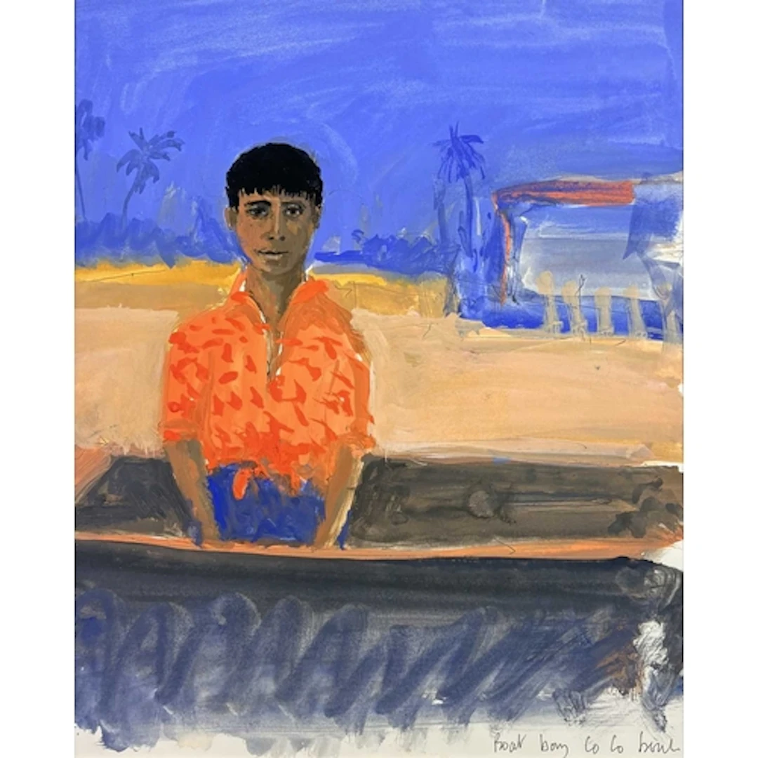 § John MILLER (1931-2002) Dolphin Boat Lookout Boy, Goa Goua...