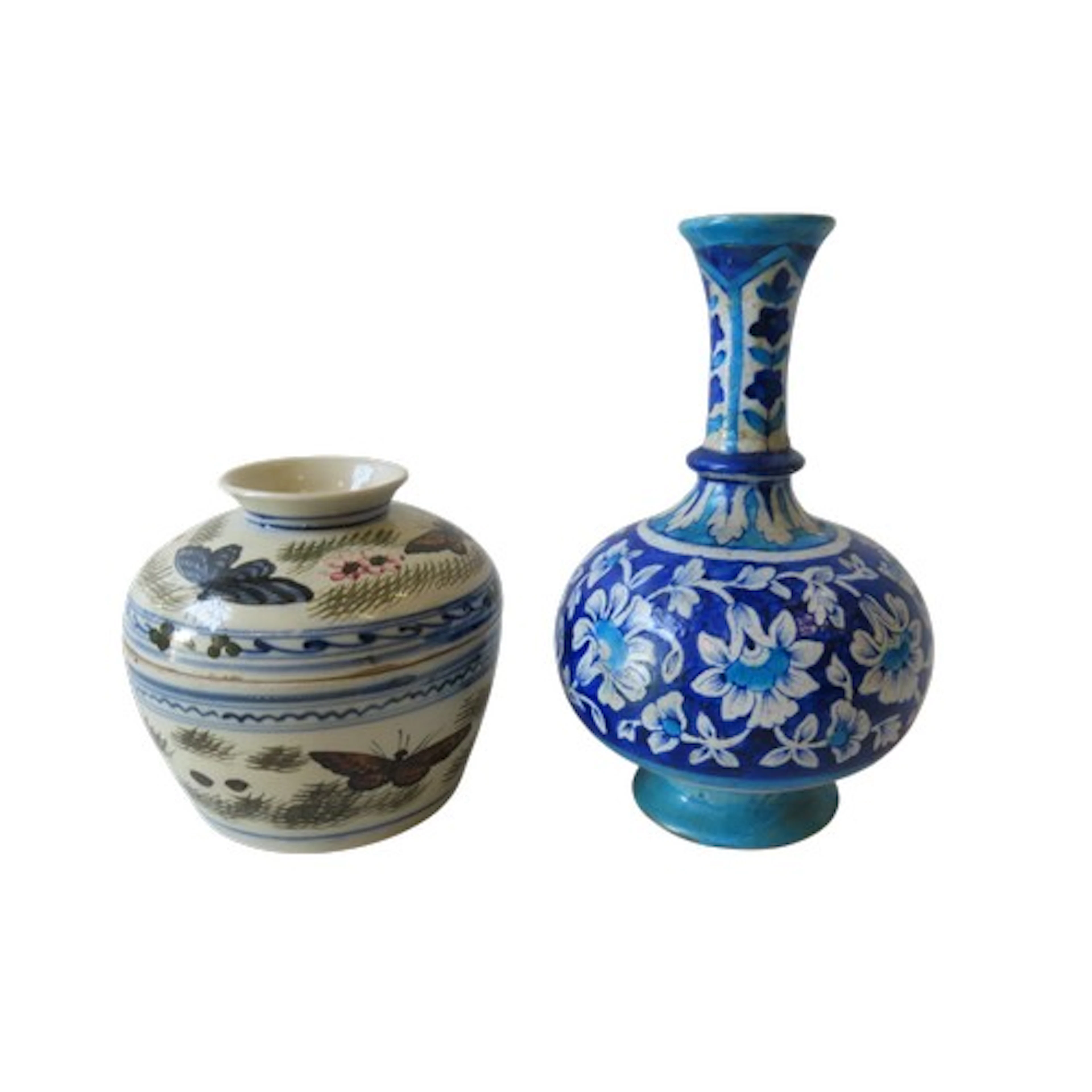 A MULTAN POTTERY BOTTLE VASE LATE 19TH/EARLY 20TH CENTURY th...
