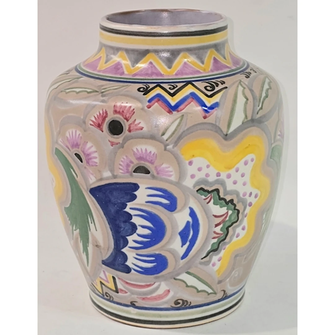Poole Pottery Carter Stabler Adam shape 914 EP pattern vase ...