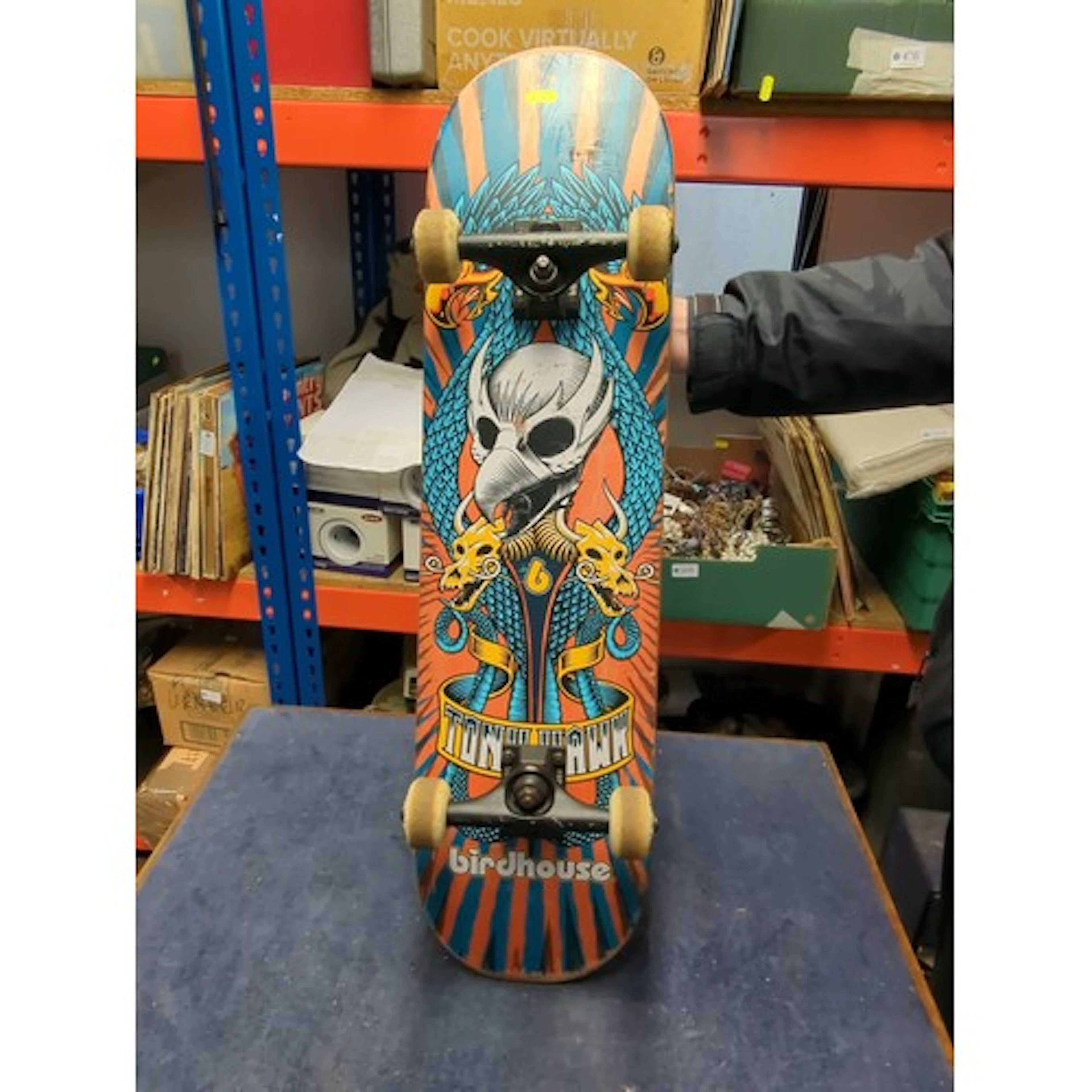 A Birdhouse Tony Hawk skateboard, with gripped deck, graphic...