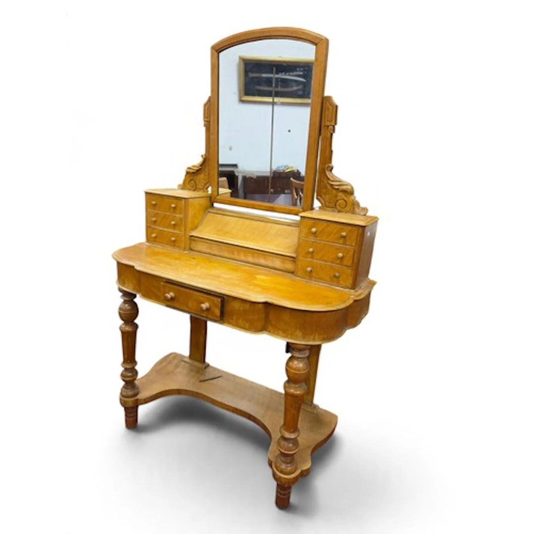 A late 19th Century Satin Birch Dressing Table. 105 x 48 x H...