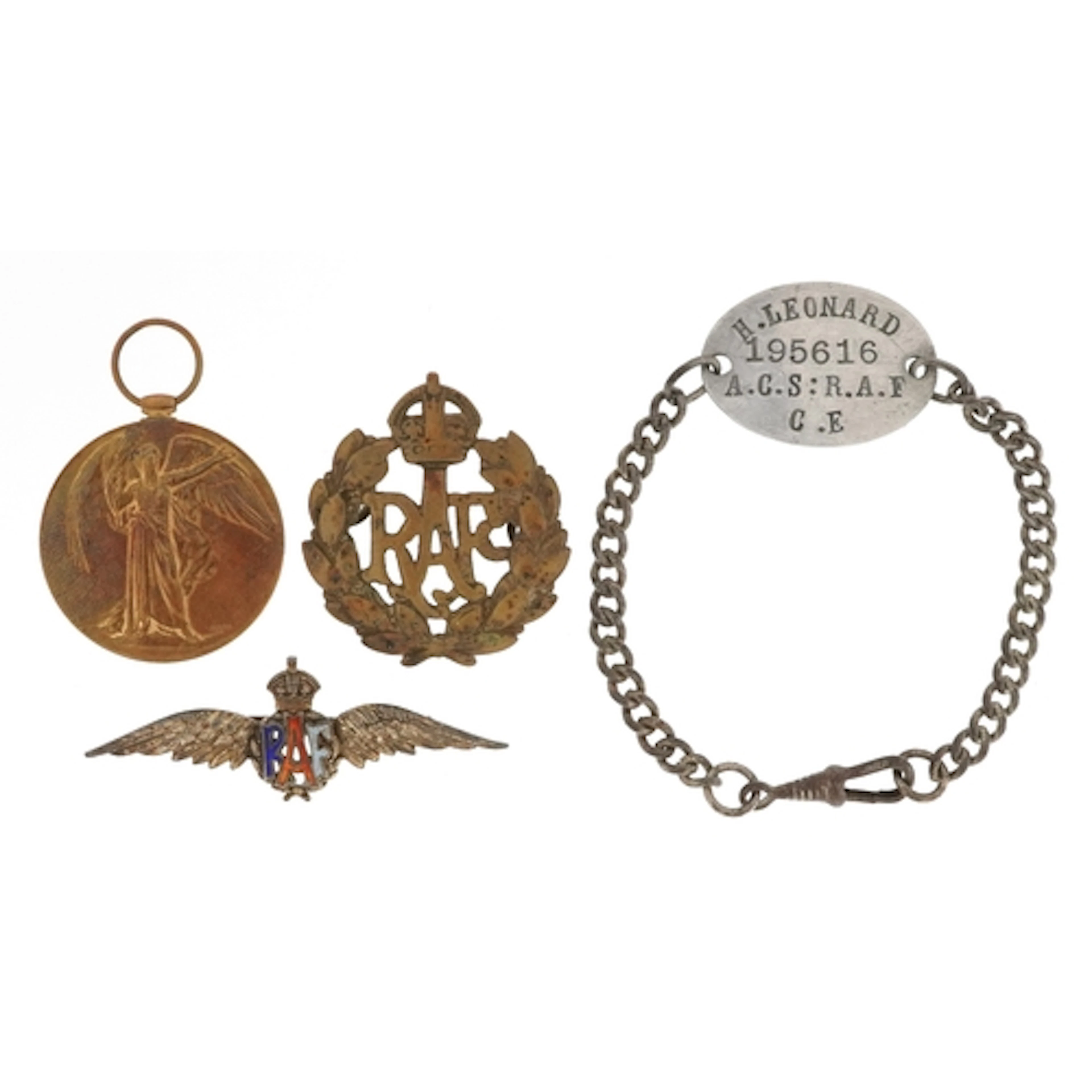 British military RAF militaria including Victory medal award...
