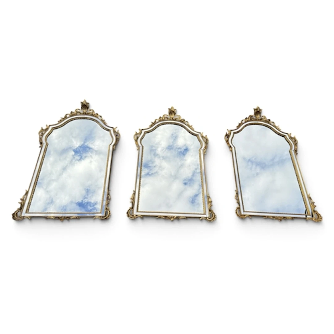 A SET OF THREE REPRODUCTION GILTWOOD AND GESSO FRAME MARGINA...