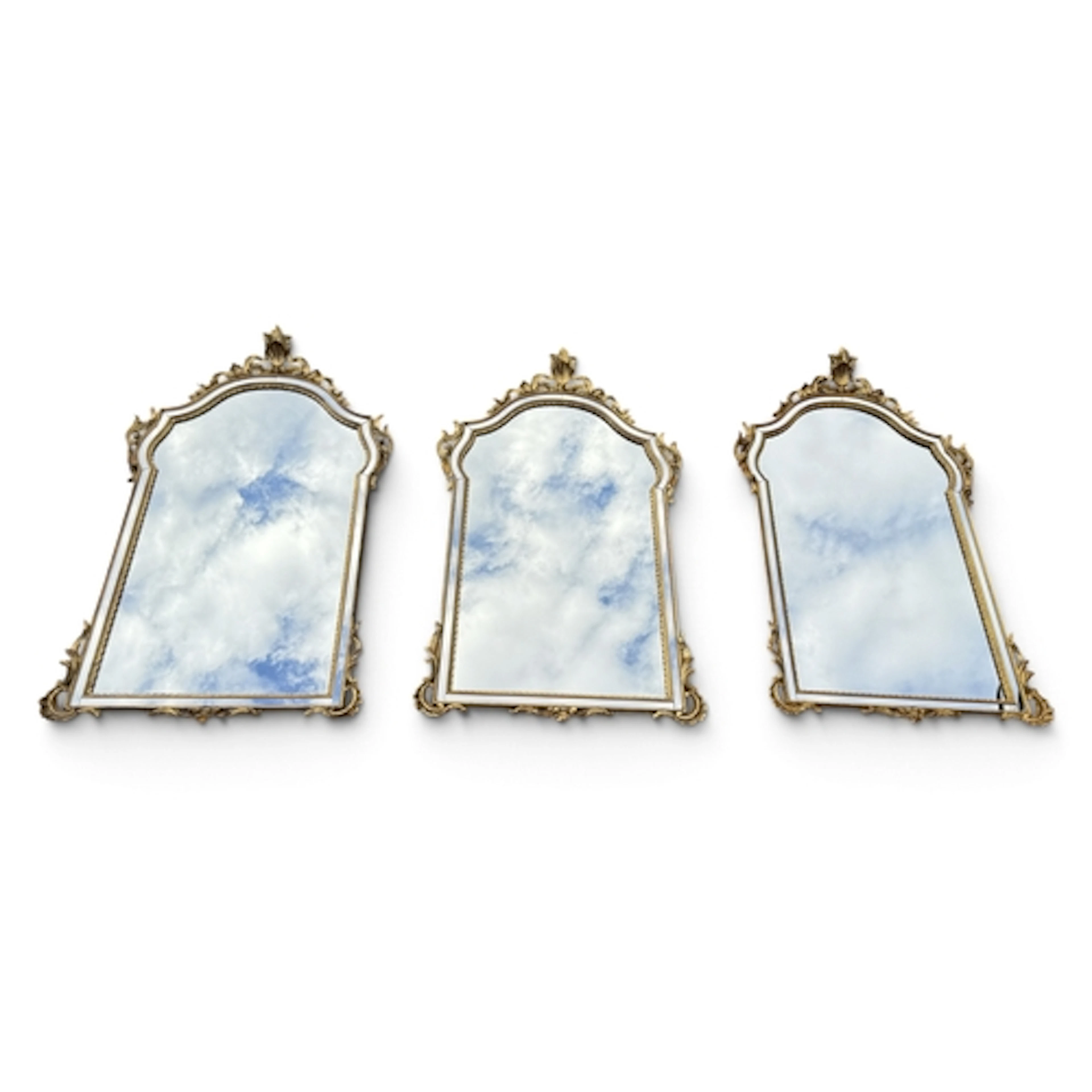 A SET OF THREE REPRODUCTION GILTWOOD AND GESSO FRAME MARGINA...