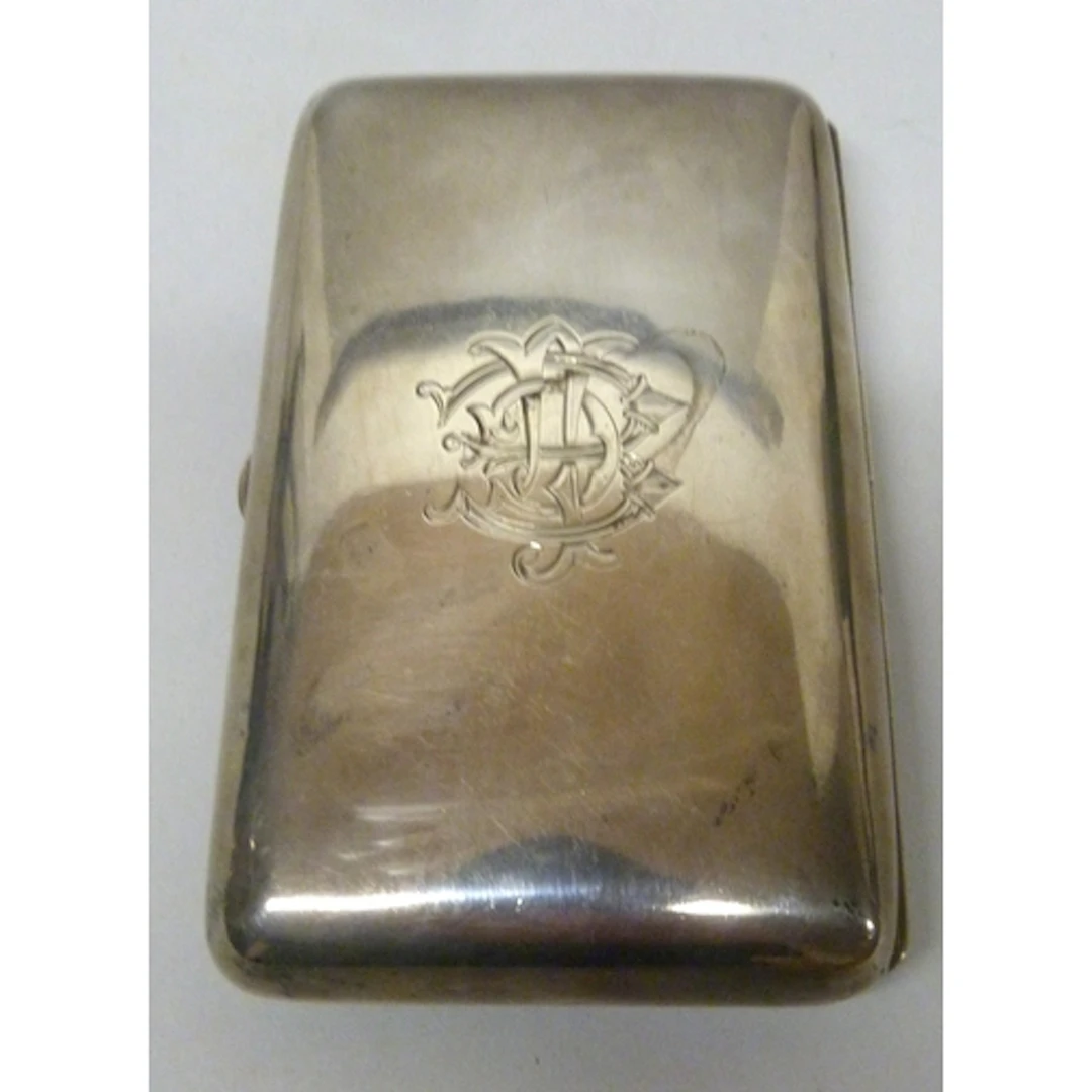Edward VII silver case with monogram to the hinged cover, As...
