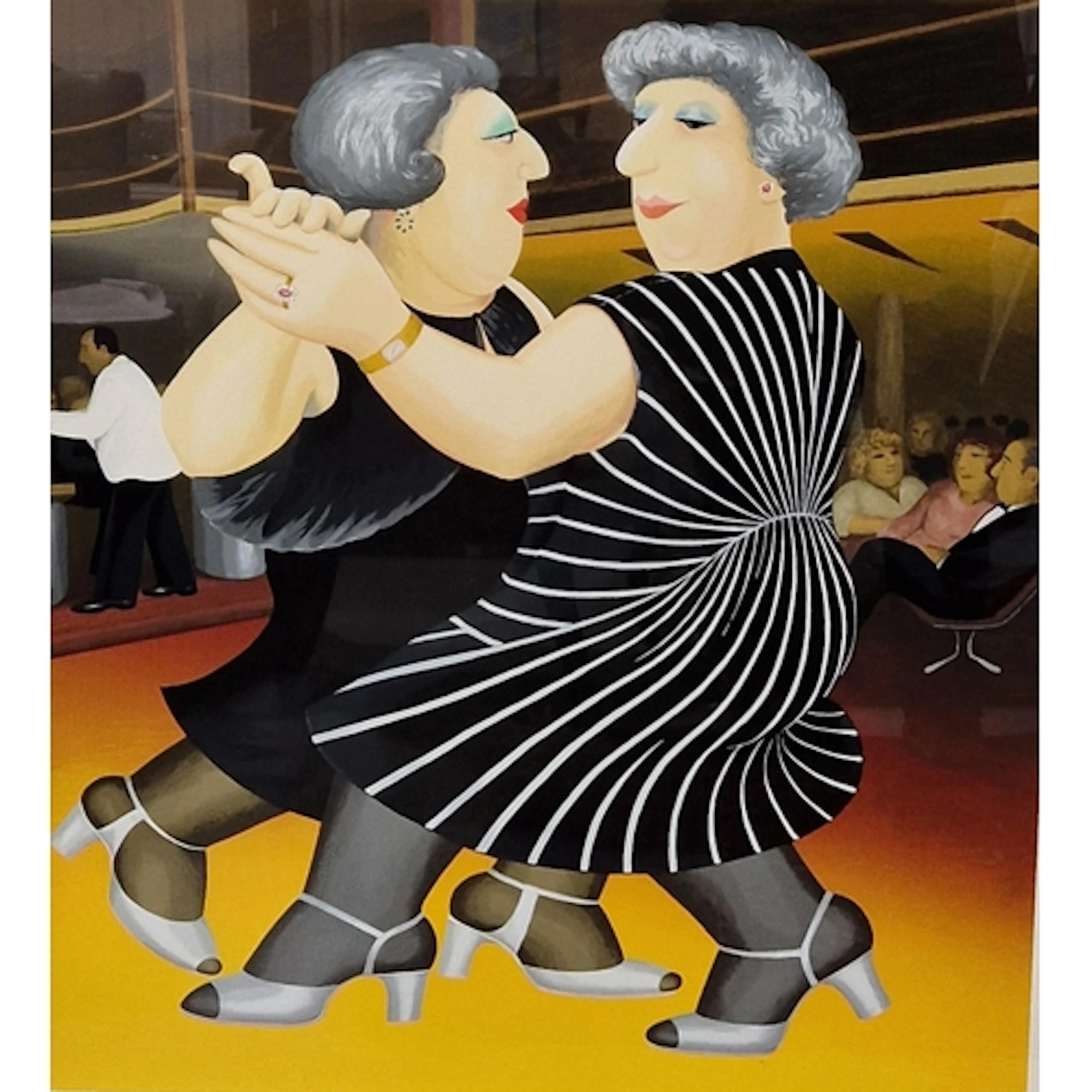 BERYL COOK. Dancing on the QE11, screen print, pencil signed...