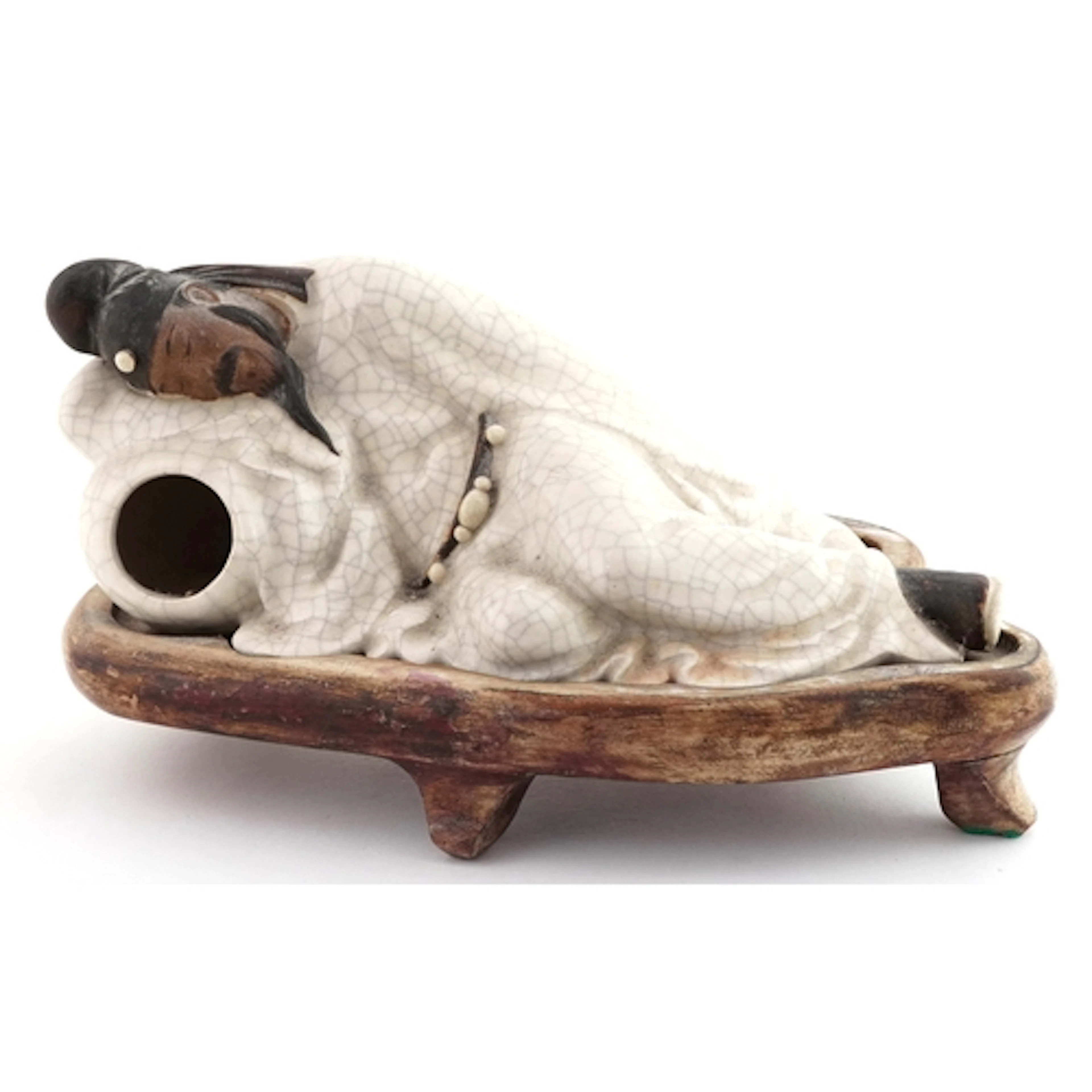Mid 20th century porcelain white crackle glazed figure of a ...