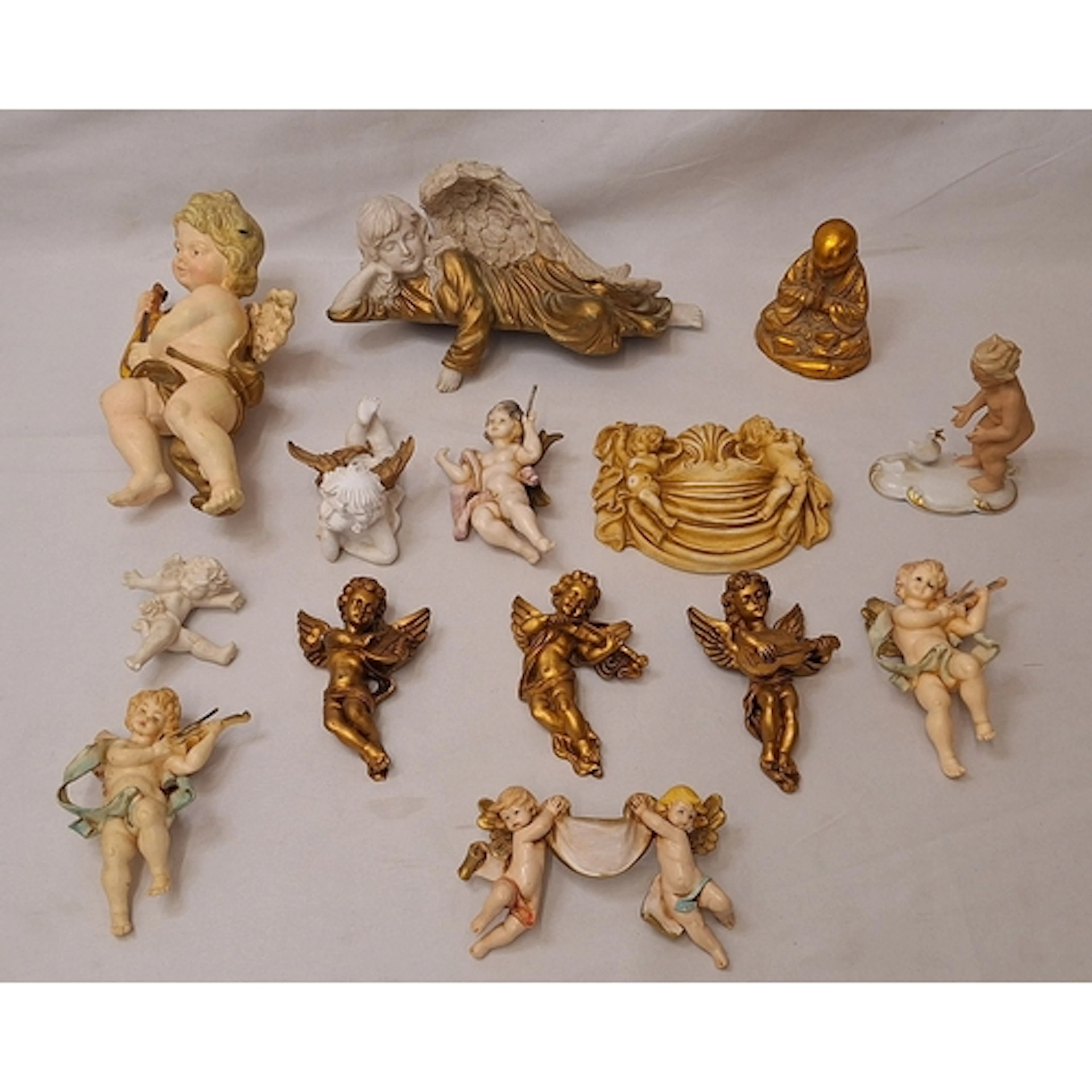 Plaster & Composition Figurines & Wall Hangings, mainly cher...