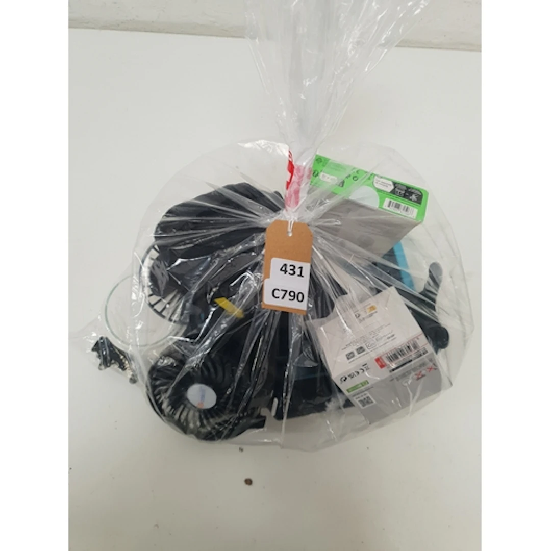 ONE BAG OF MIXED ELECTRONICS including a fan