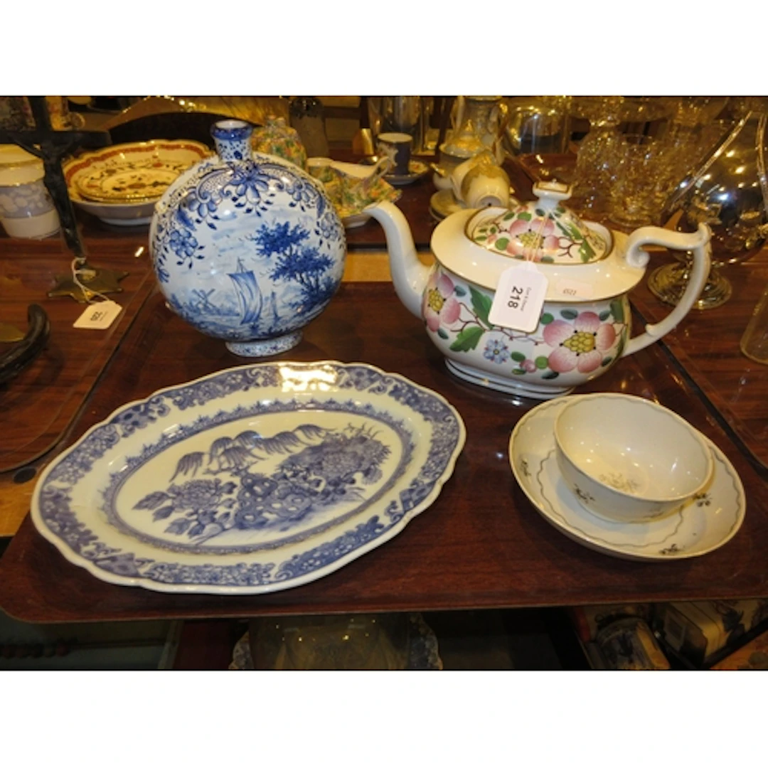 Antique Chinese Shaped Oval Porcelain Dish (chipped), Delft ...
