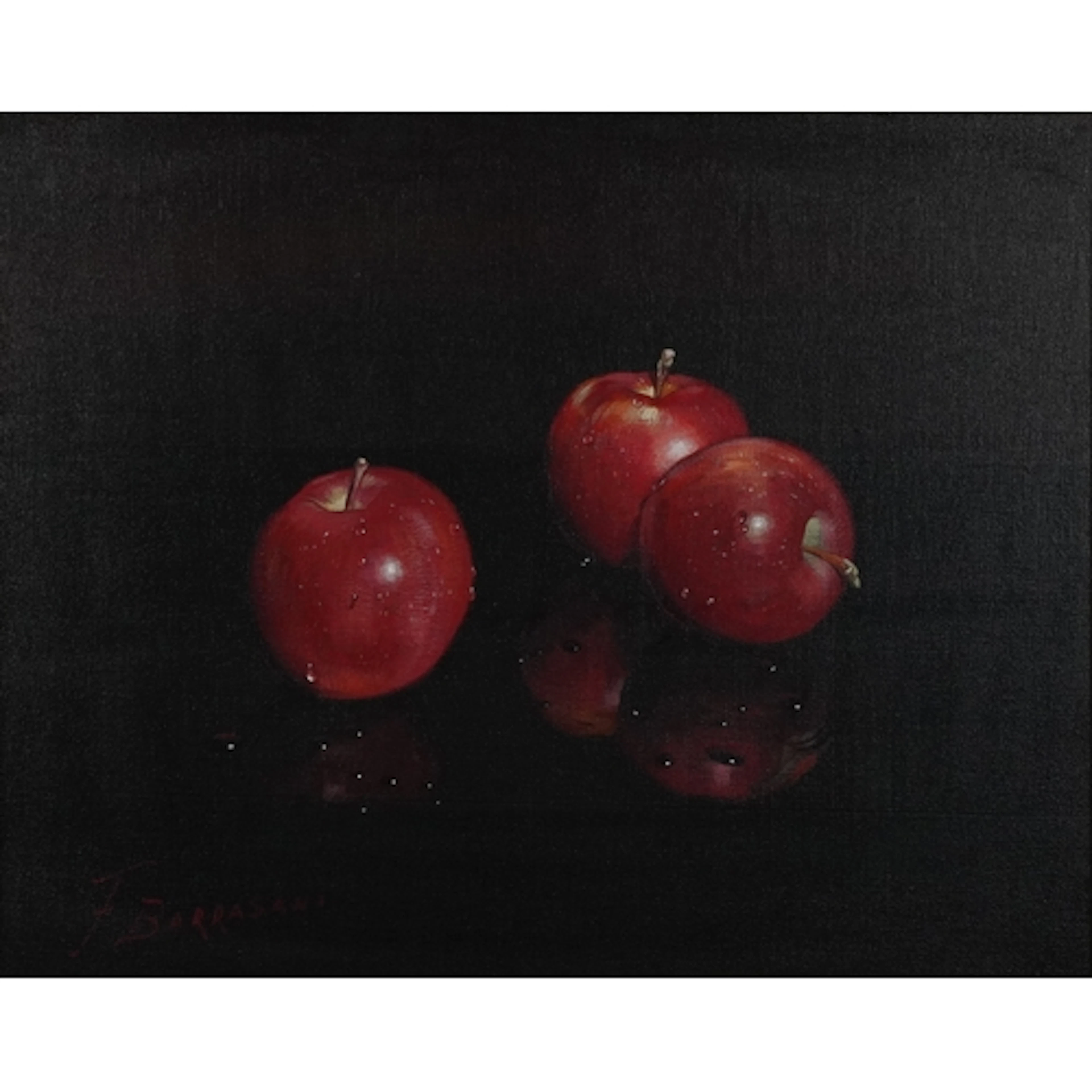 F. Barrasani - Still life apples, 20th century oil on canvas...