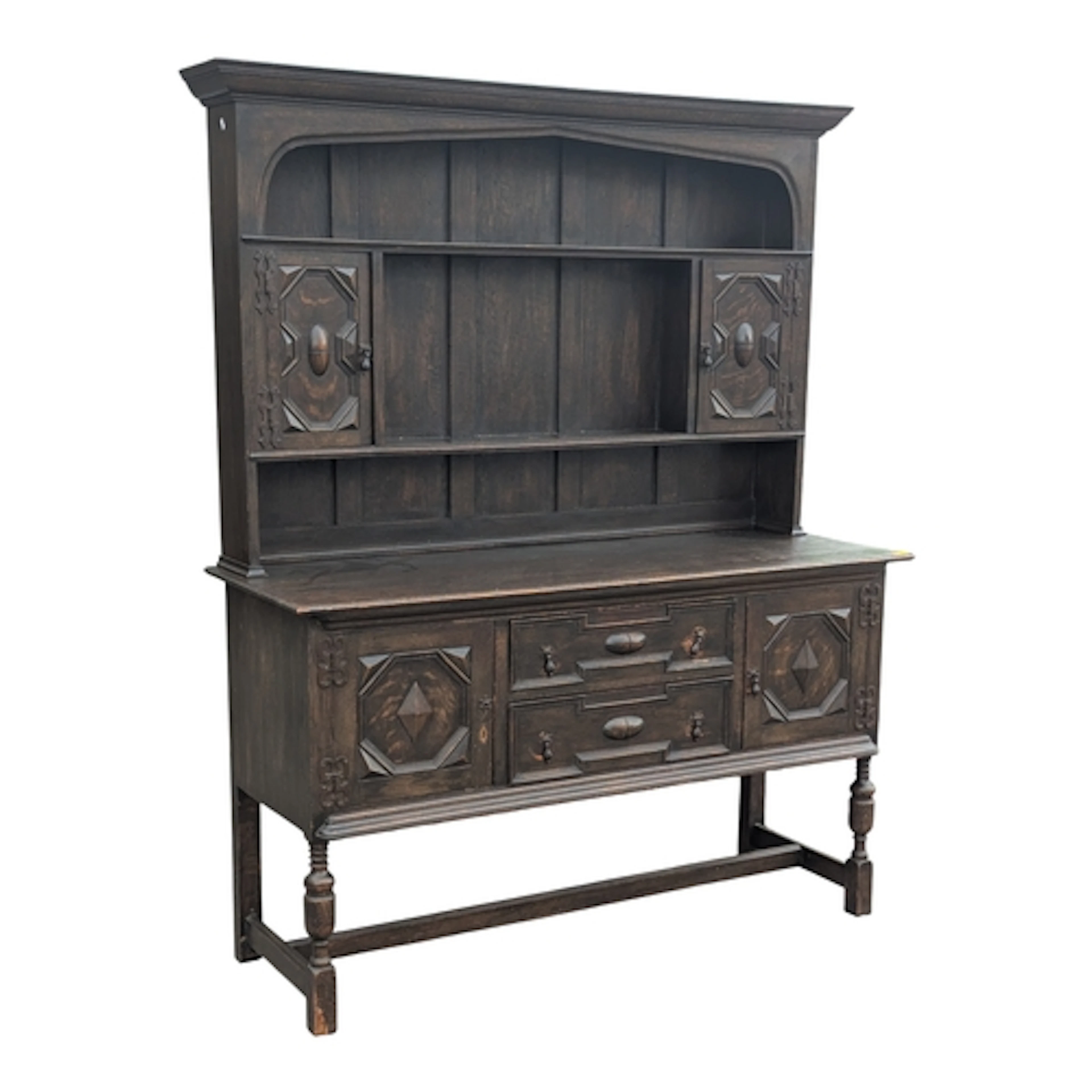 Early 20th century circa 1920s oak Jacobean Revival dresser....