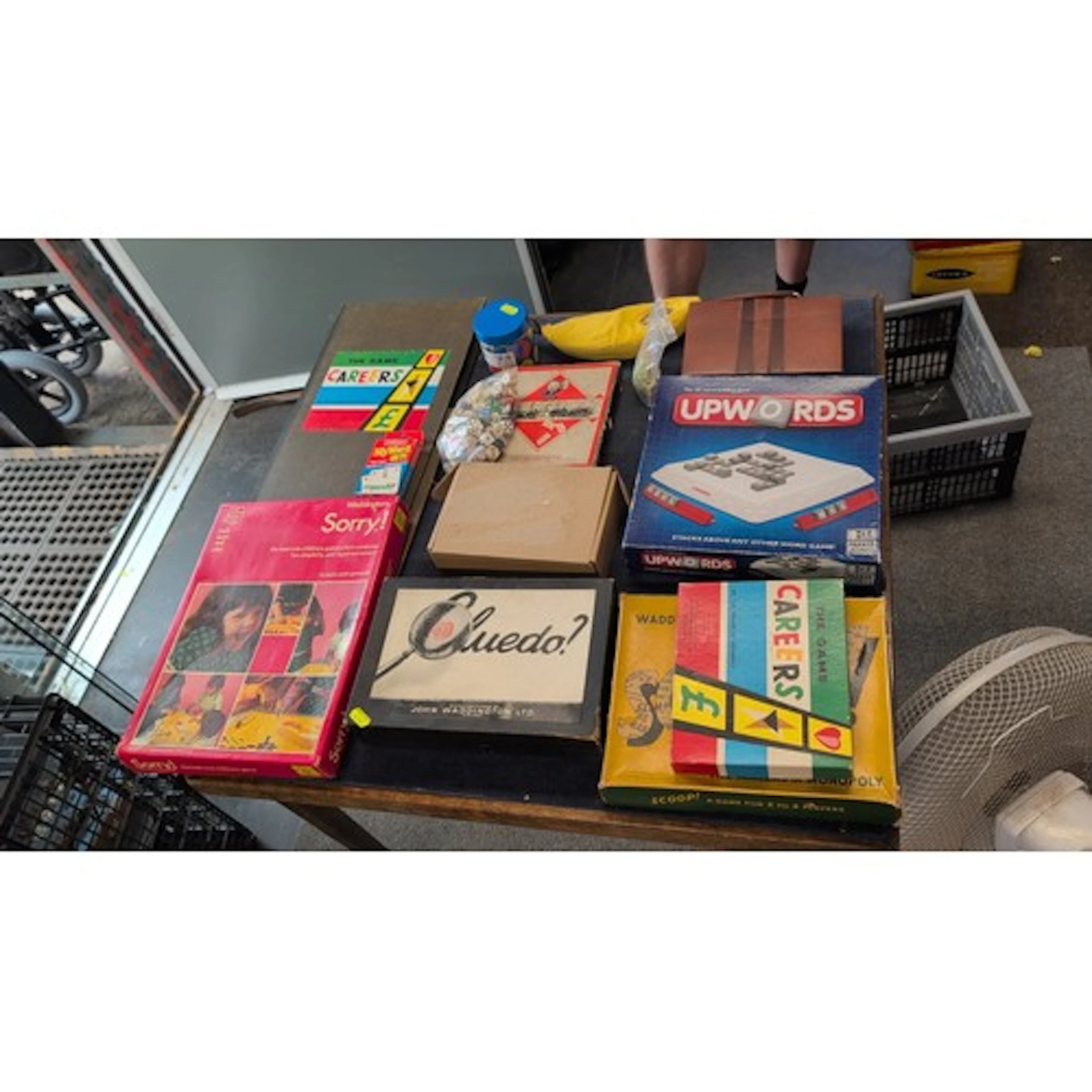 A group of vintage board and word games, including John Wadd...