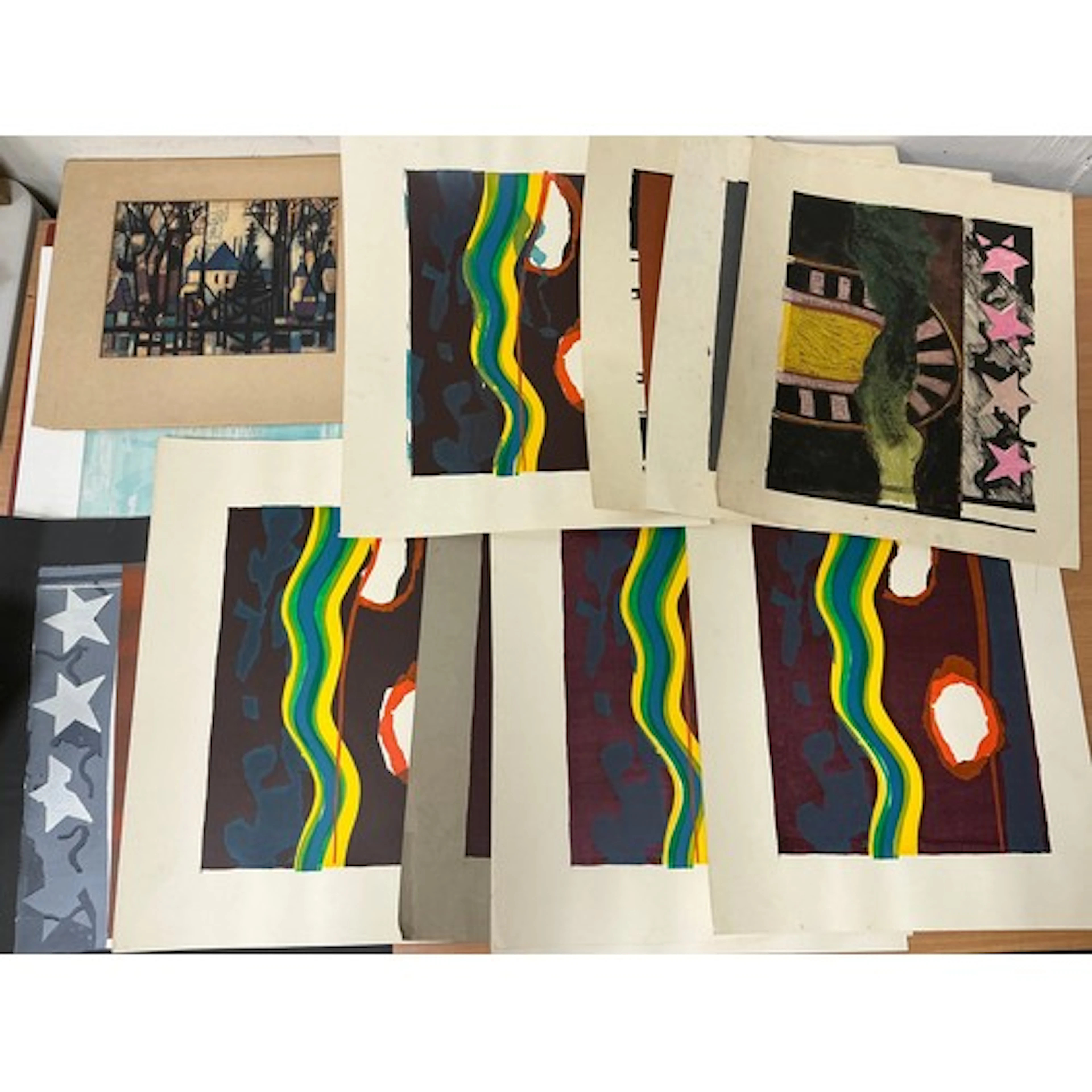 An interesting folio of studio works, including silkscreen p...