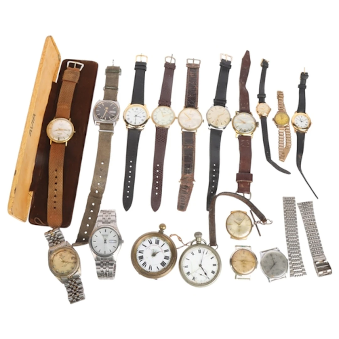 Various wristwatches, including Seiko 5 automatic, Avia Dayb...