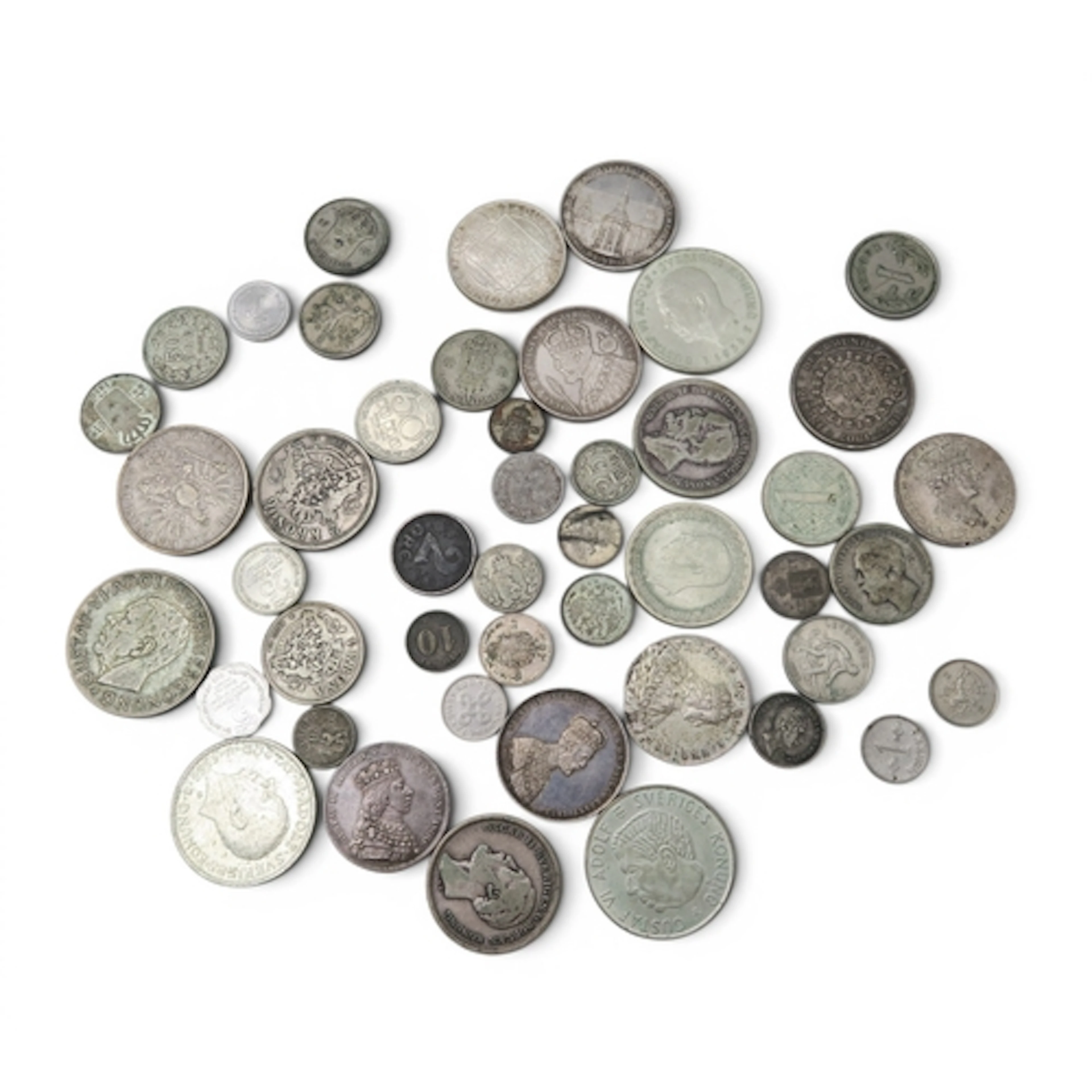 SWEDEN COINAGE to include silver examples 2 KR 1876, ⅓ Riksd...