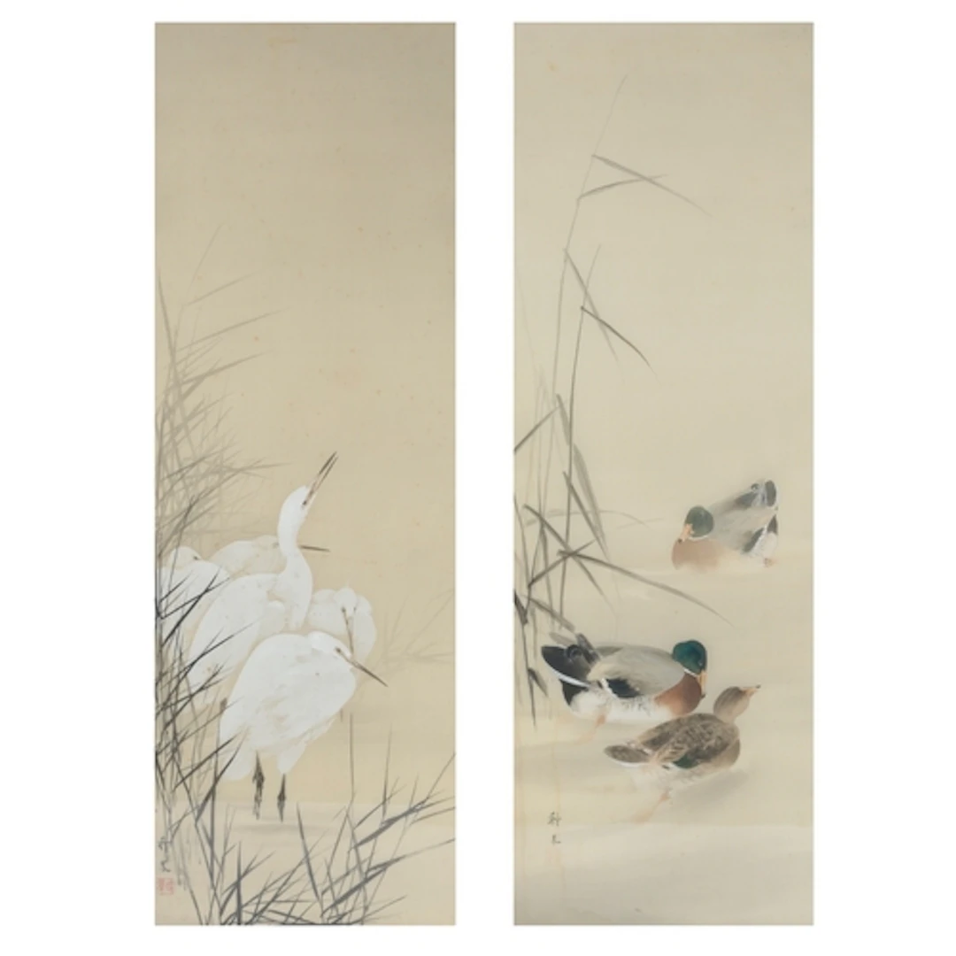 Japanese School (Meiji period, 1868-1912) Egrets and Ducks ...