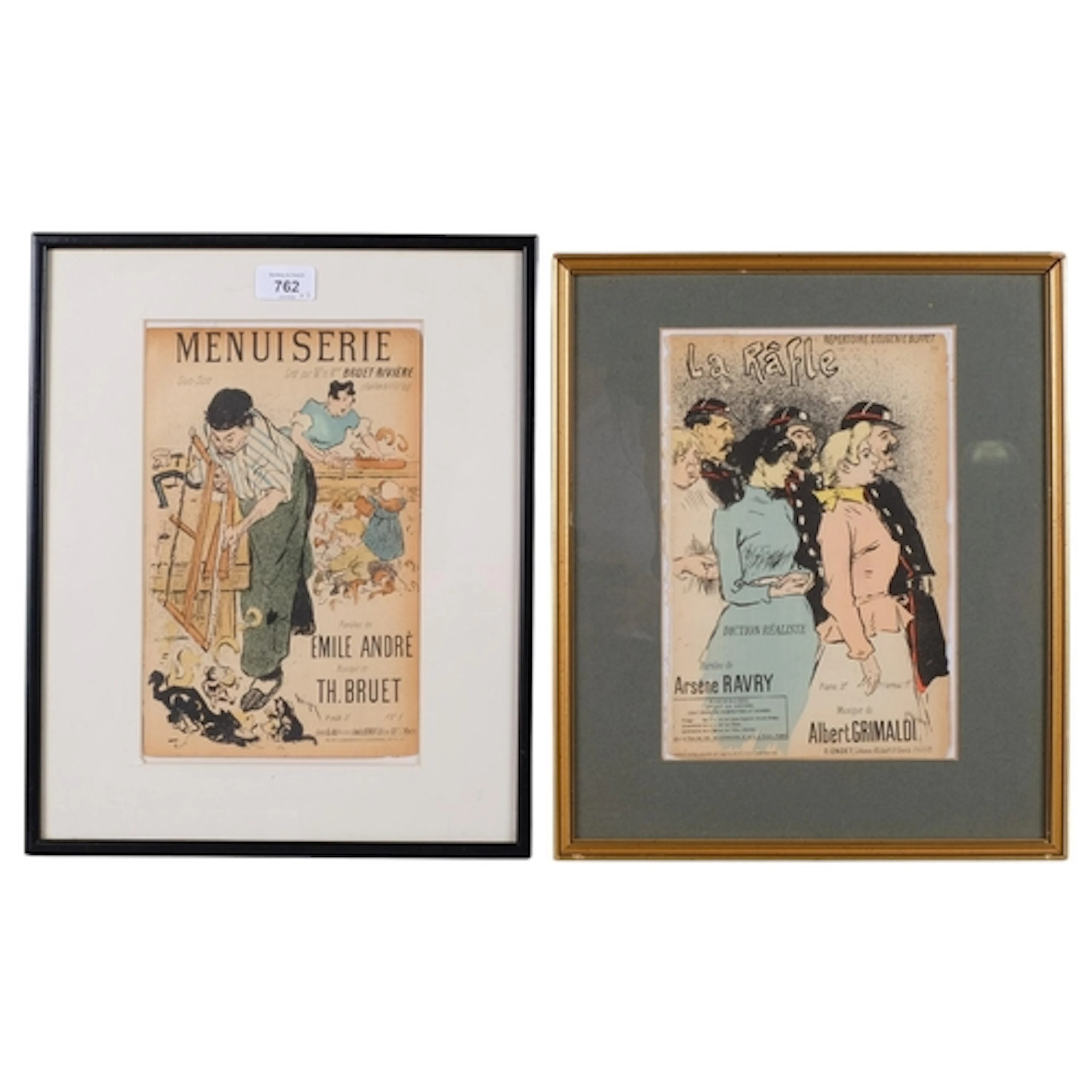 Theophile Steinlen, 2 original lithograph song sheets circa ...
