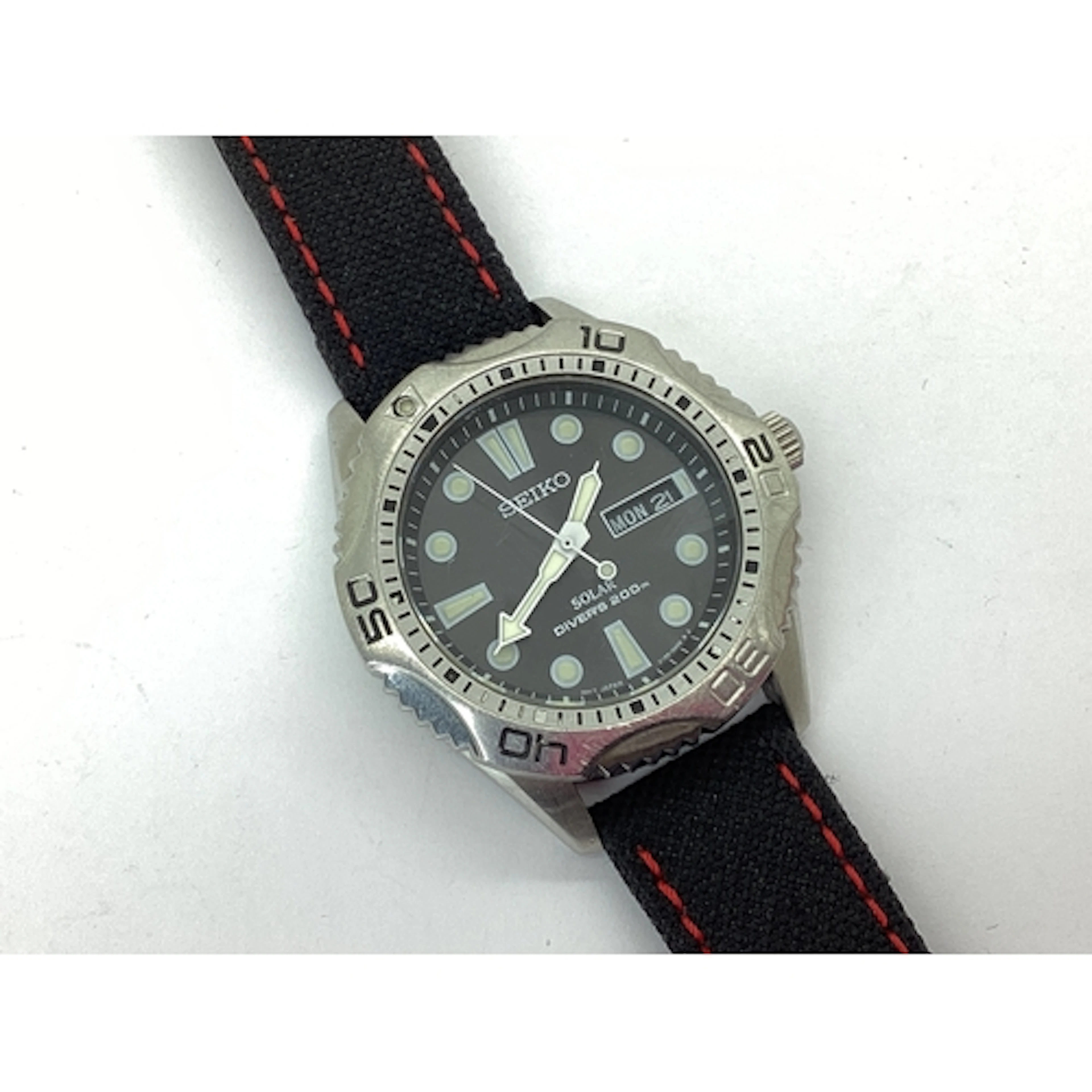Seiko; A Solar Air Diver's 200m Gent's Wristwatch, V158-0AE0...