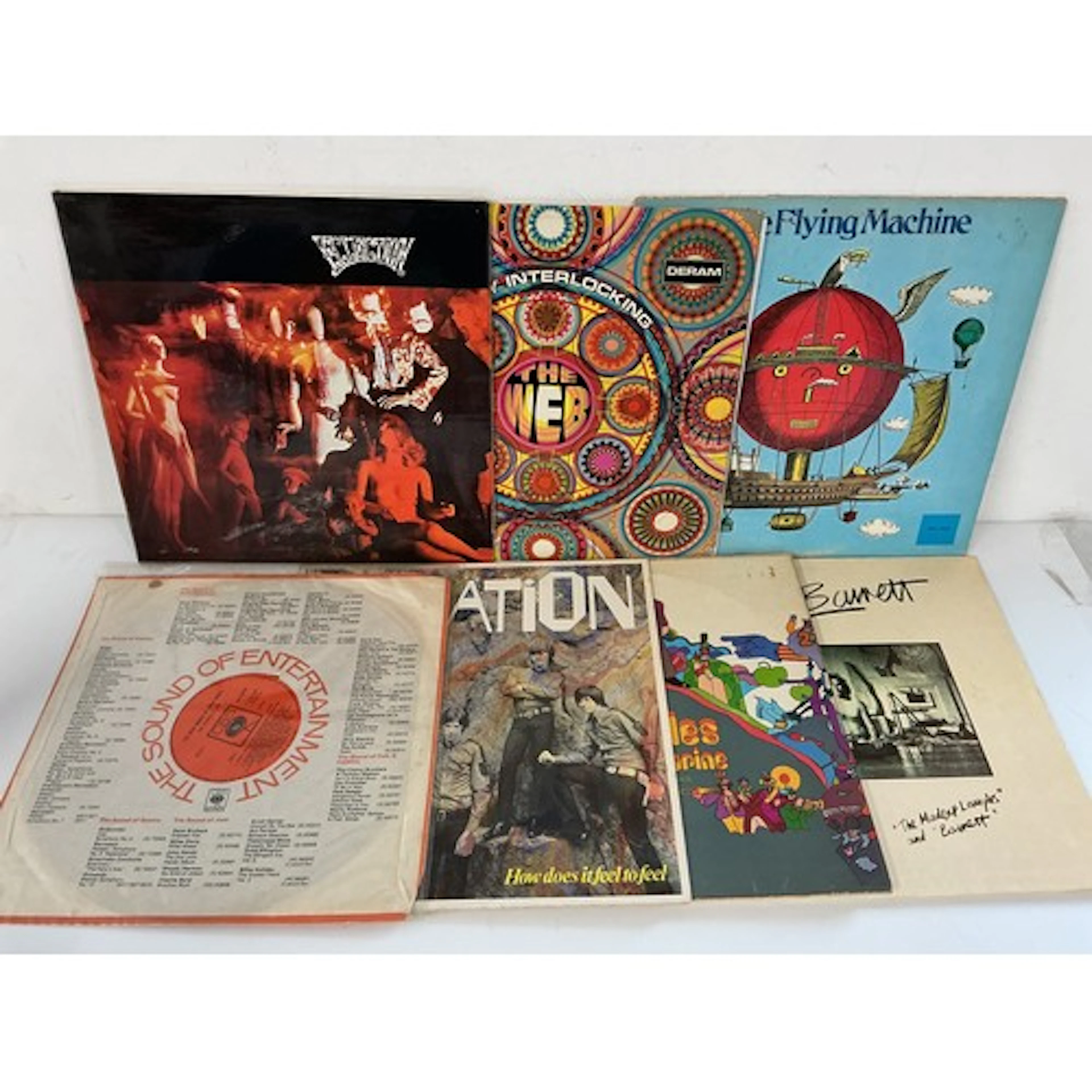Seven psychedelic rock LPs by various artists including Ecle...