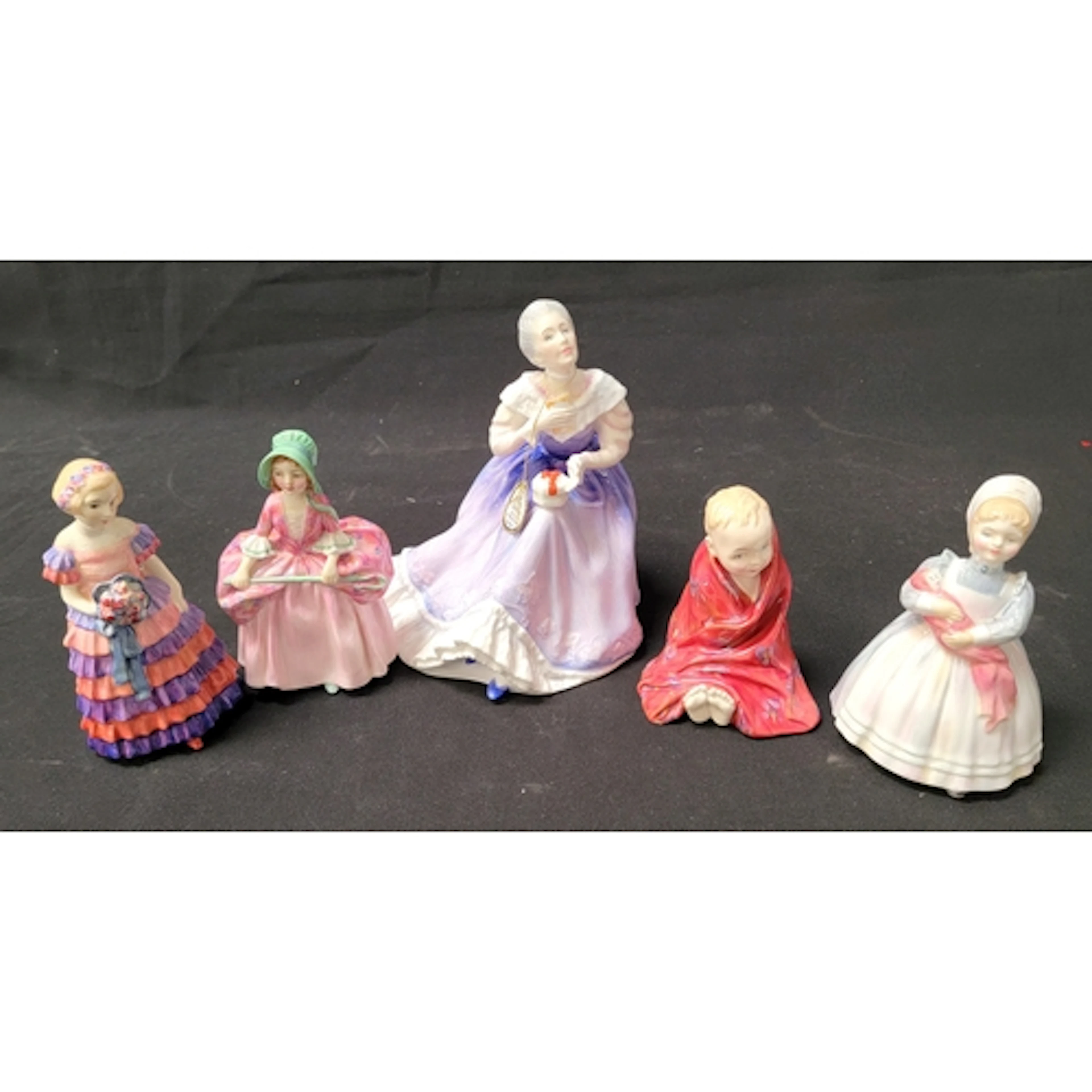 FIVE ROYAL DOULTON FIGURINES comprising 'Happy Anniversary',...
