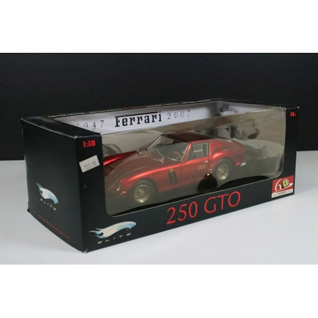 Boxed 1/18 Mattel Hot Wheels Elite Ferrari 250 GTO 60th Anni...