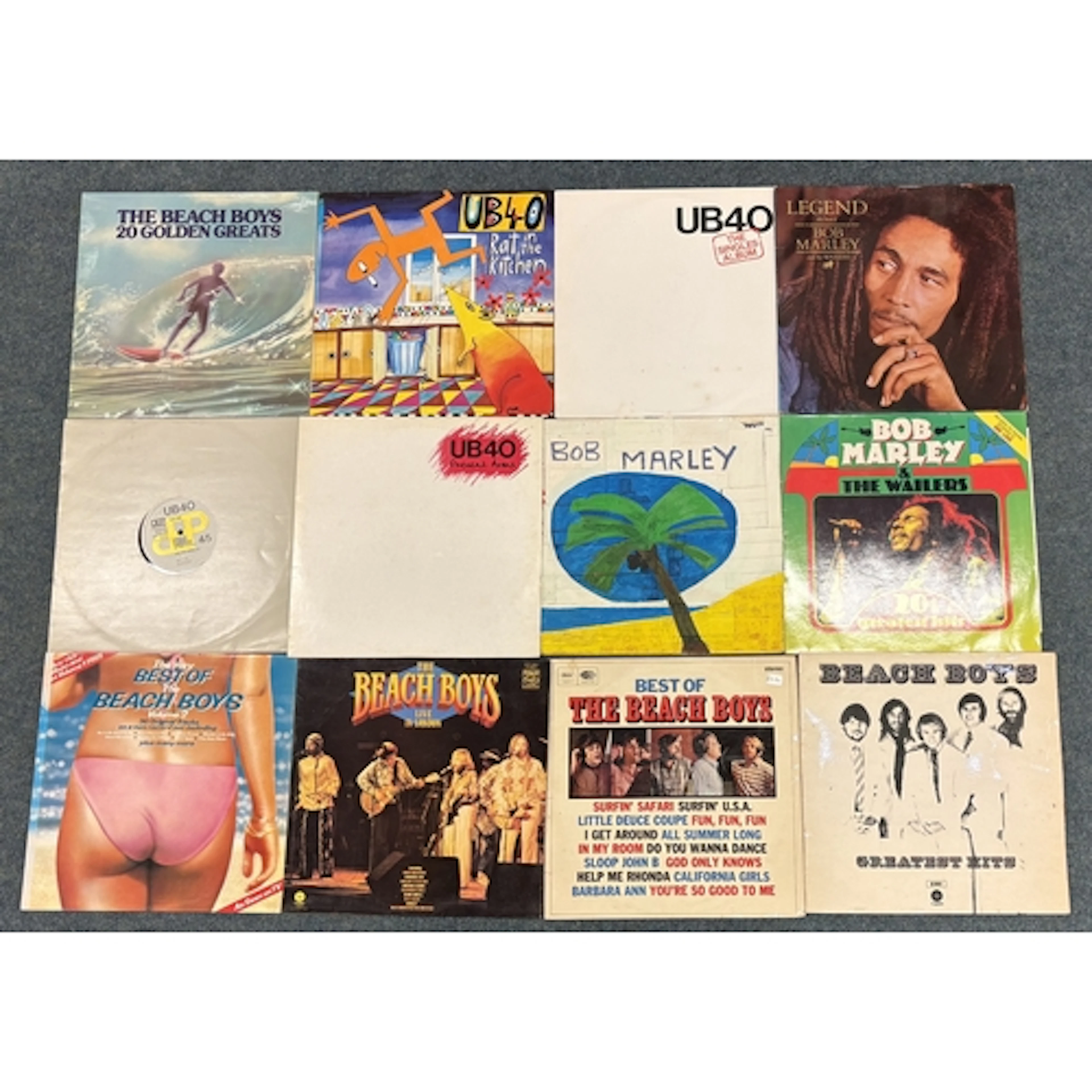 12 x LP vinyl records - To include Reggae and Surf Rock Pop ...