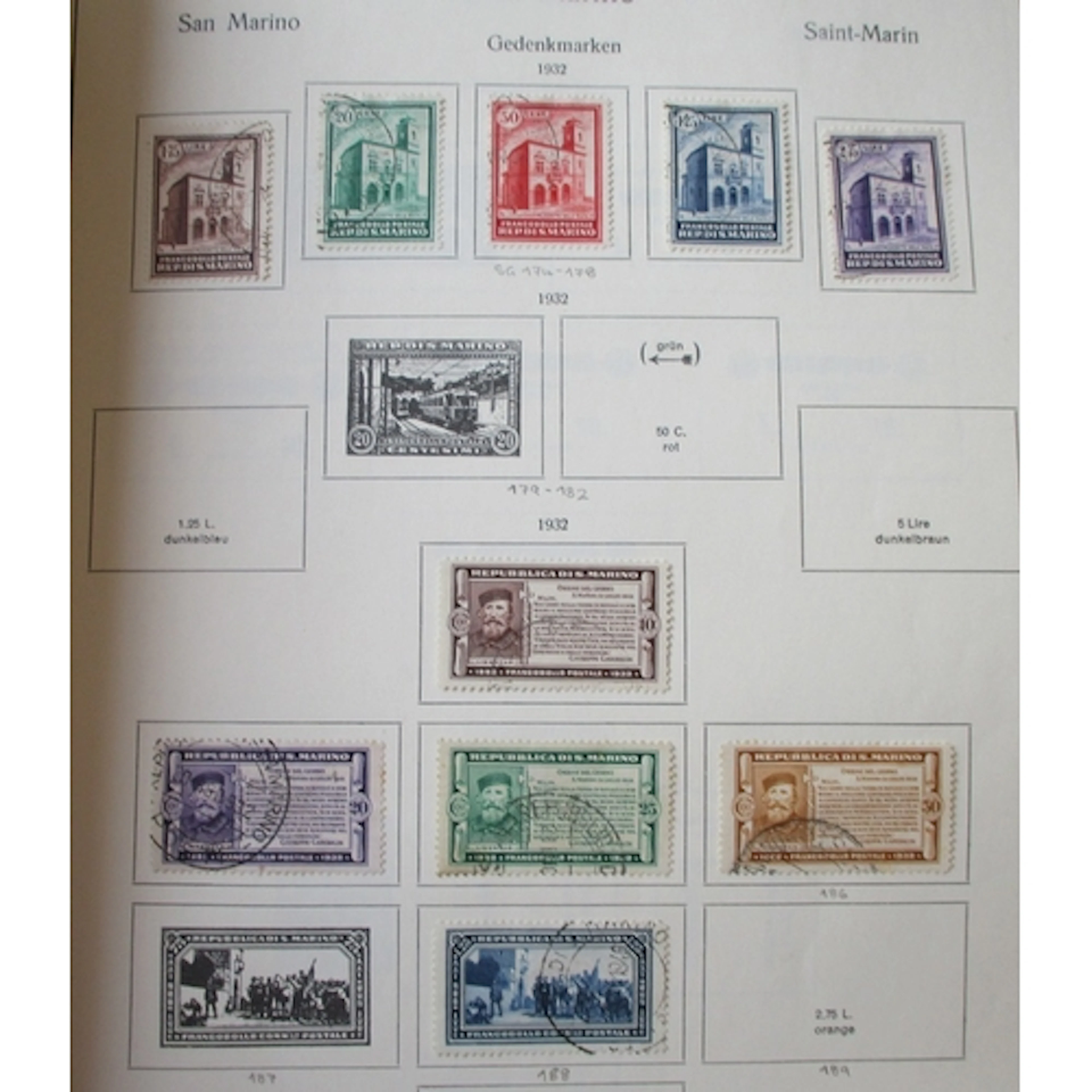 San Marino. Early to modern used collection in a Schaubek al...
