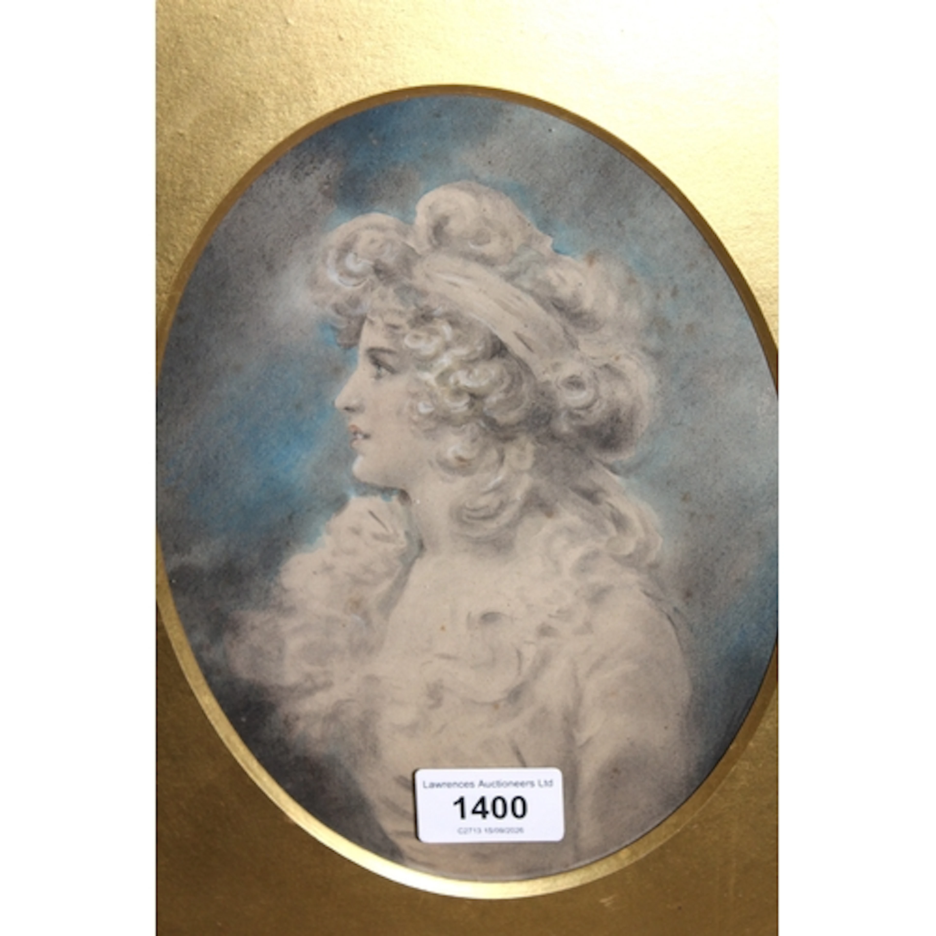 In the manner of John Downman, an antique watercolour and co...