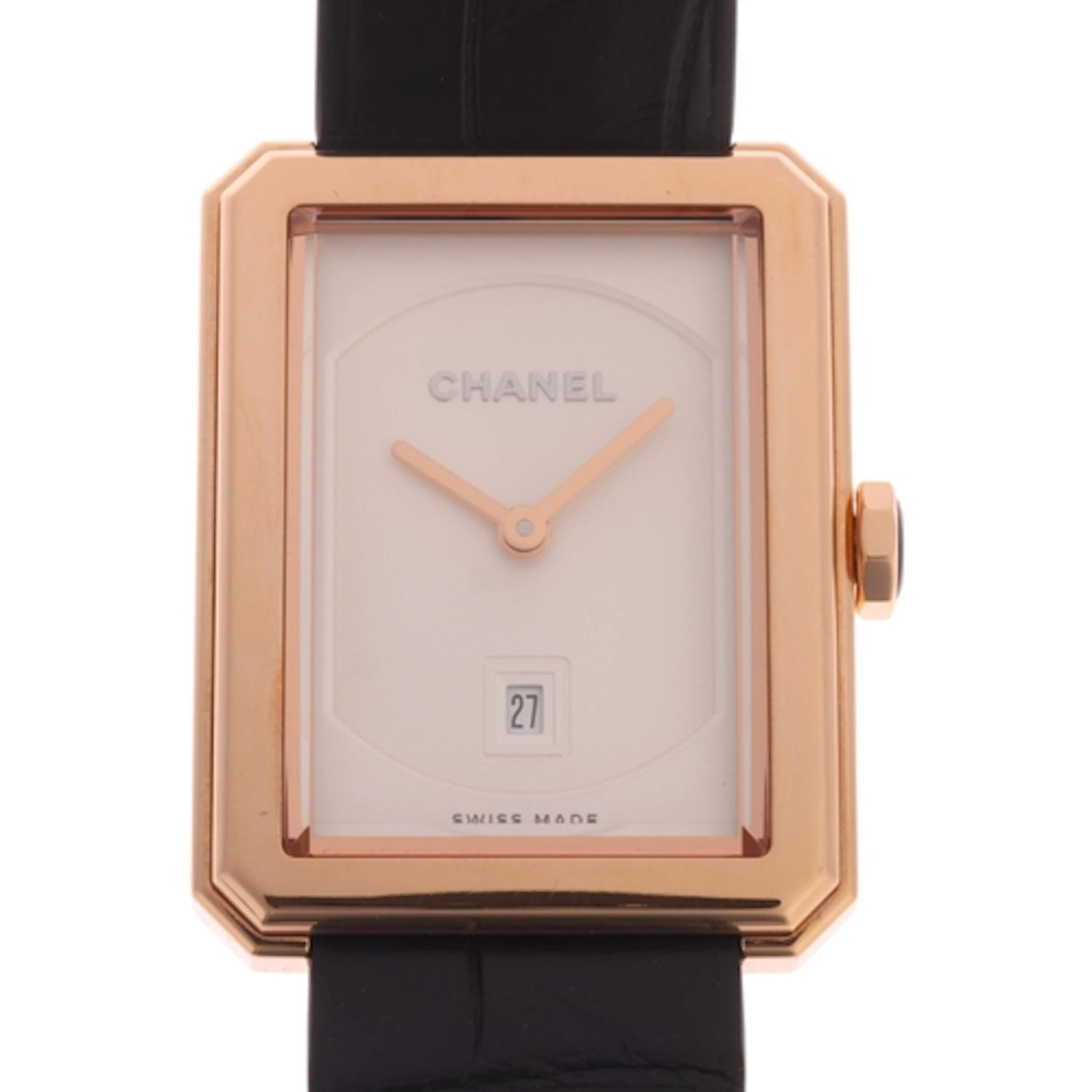 CHANEL - a lady's 18ct beige gold Boy-Friend quartz calendar...