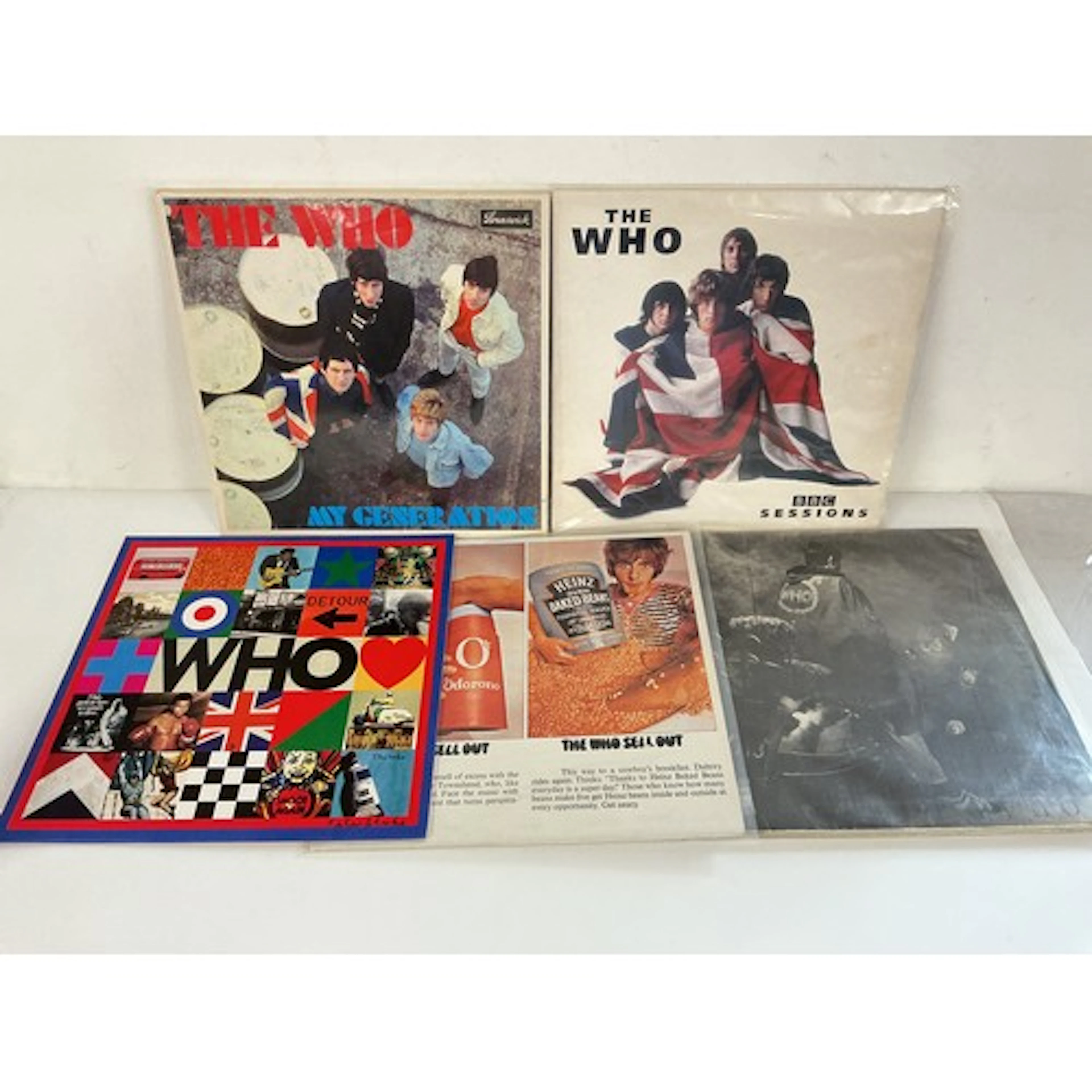 Five LPs by The Who comprising reissues of My Generation, Th...