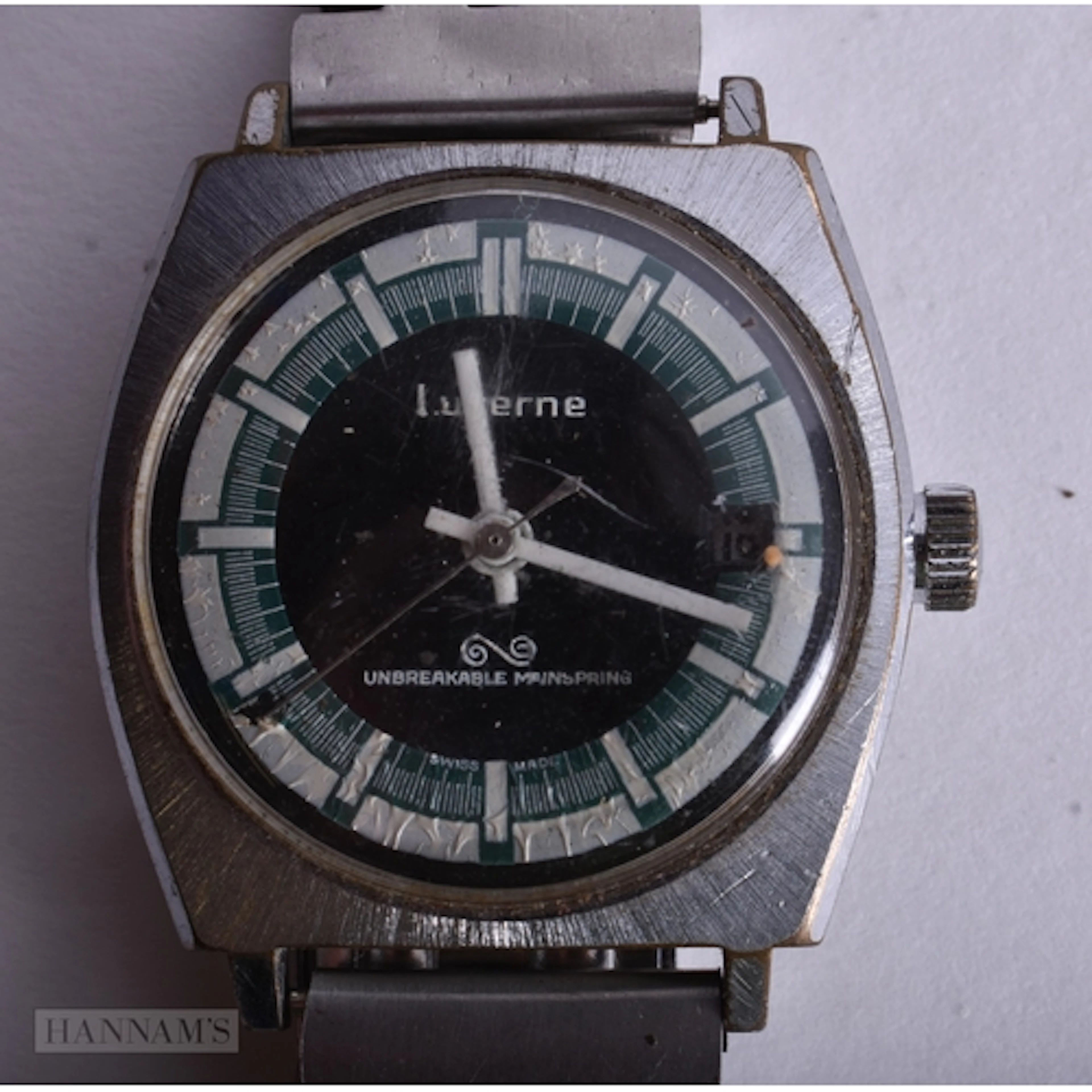A LUCERNE WATCH. 3.7 cm including crown
