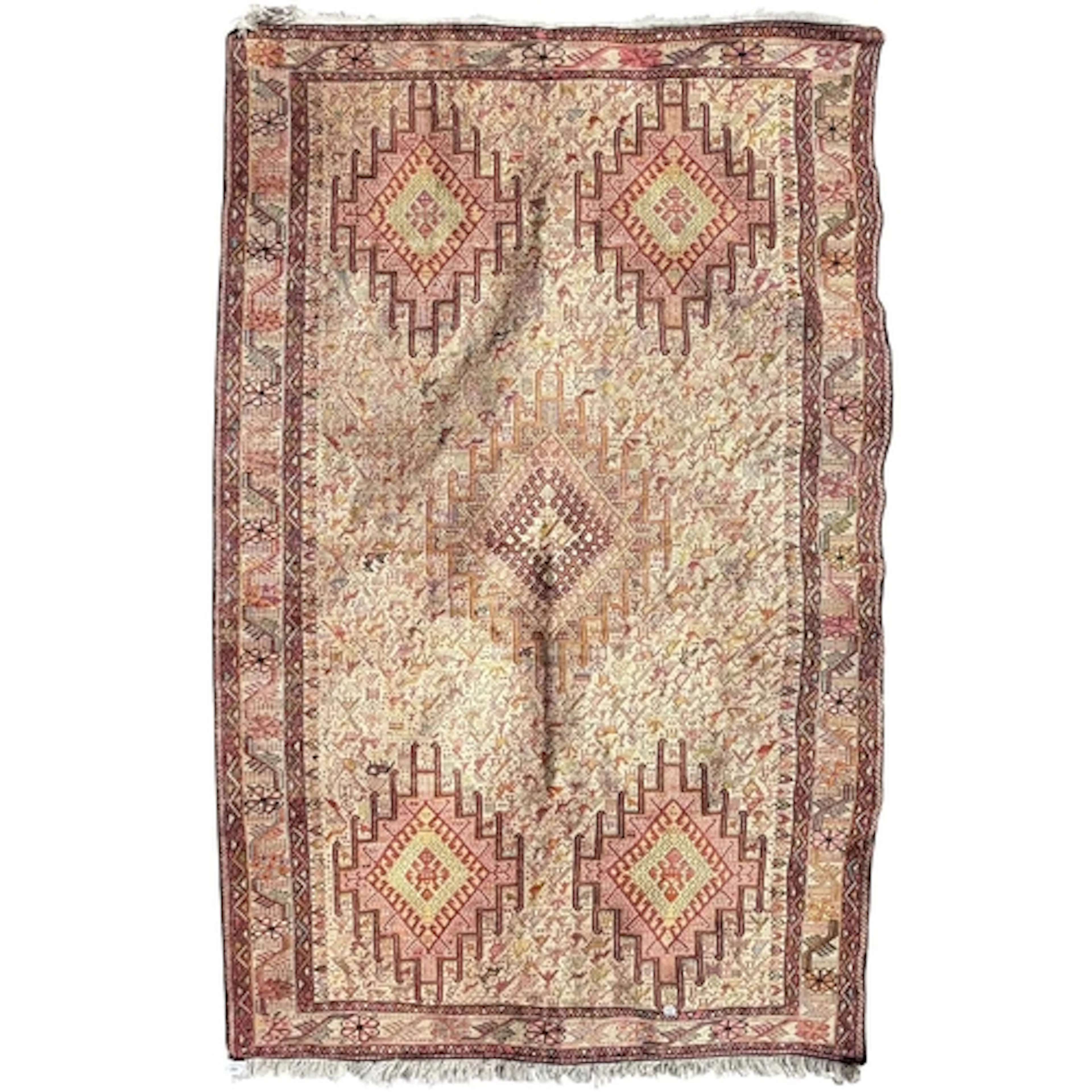 A 20th century Persian Islamic Soumak Shahsvan cotton on sil...