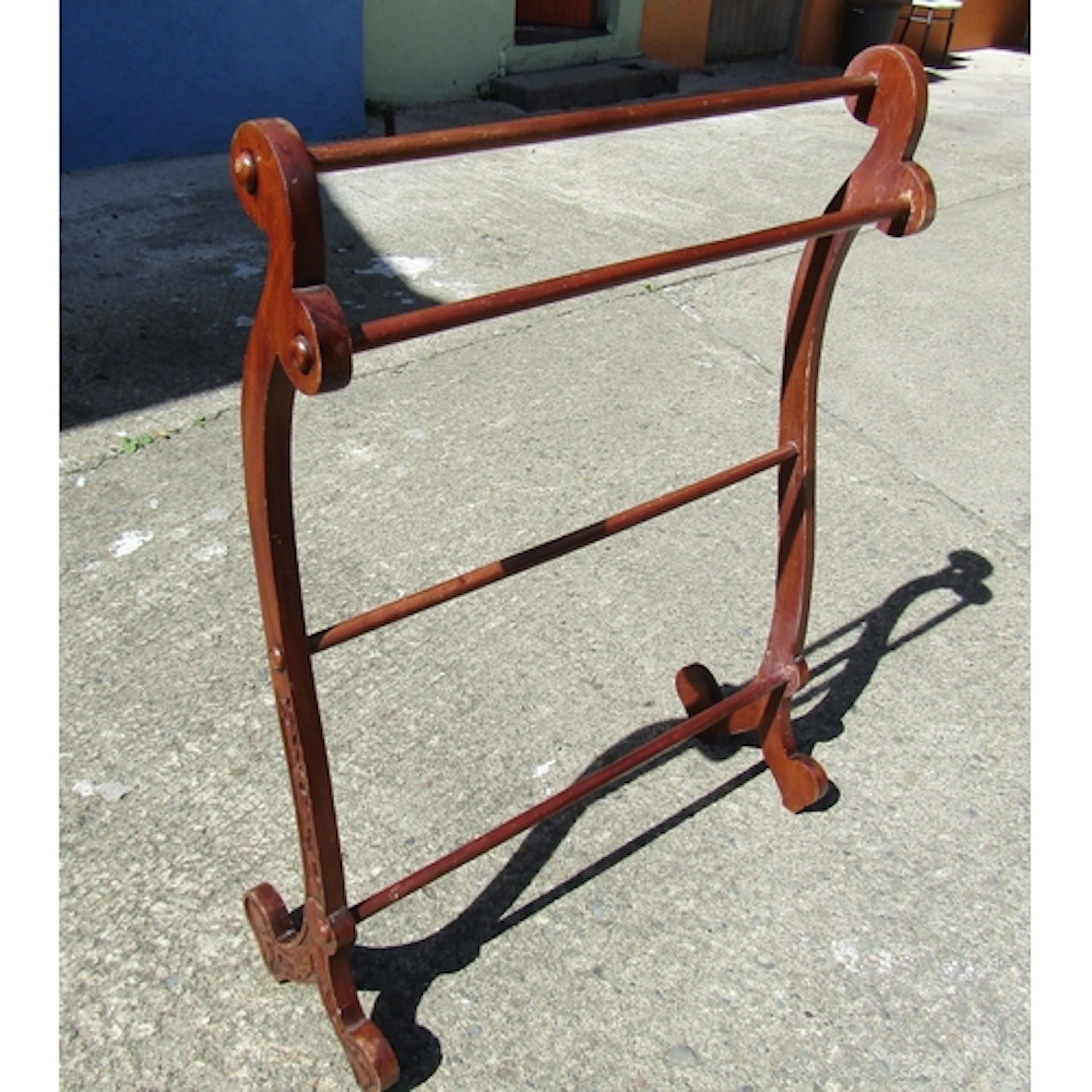 Antique Mahogany Towel Rail Full Size