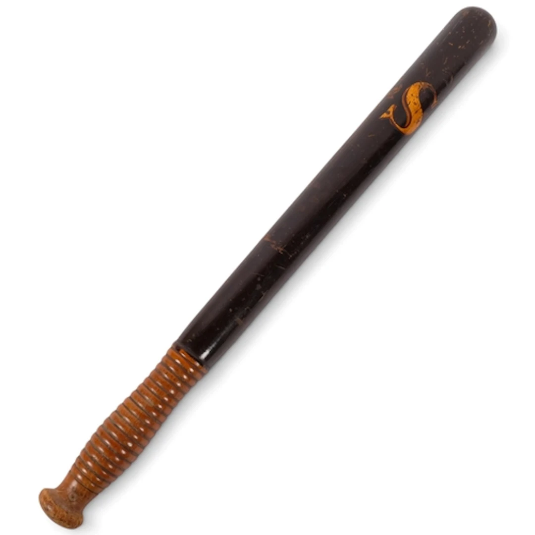 An early 19th century painted wooden truncheon probably by P...