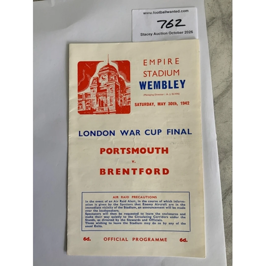 1942 FA Cup Final Football Programme: Portsmouth v Brentford...