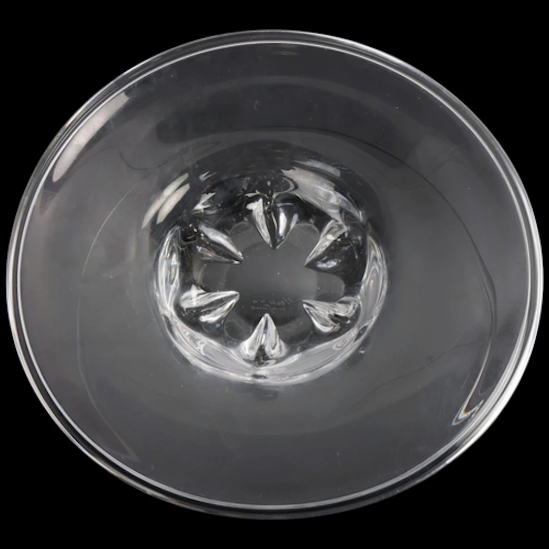 EDWARD HALD for Orrefors, Sweden, a footed clear glass conso...
