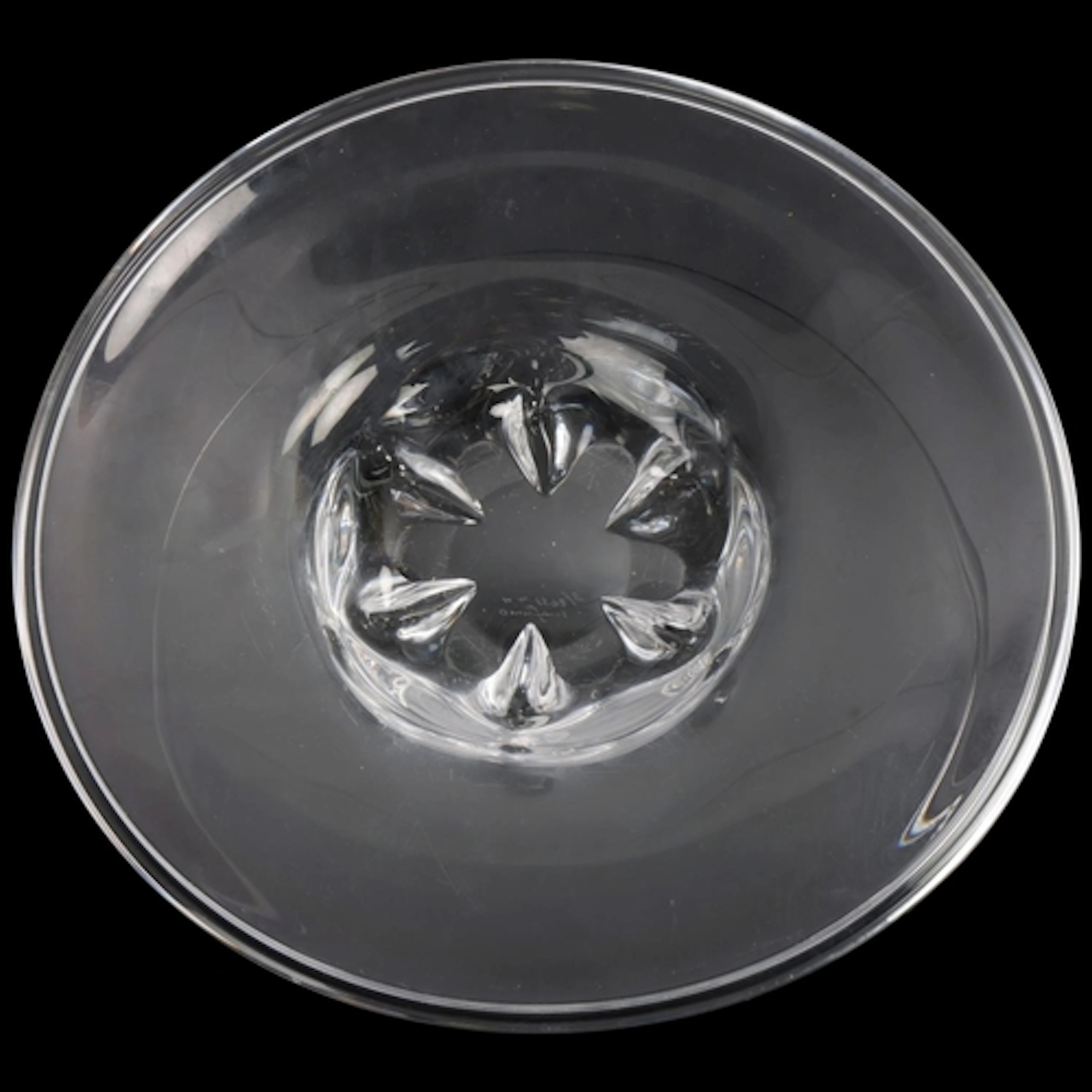EDWARD HALD for Orrefors, Sweden, a footed clear glass conso...